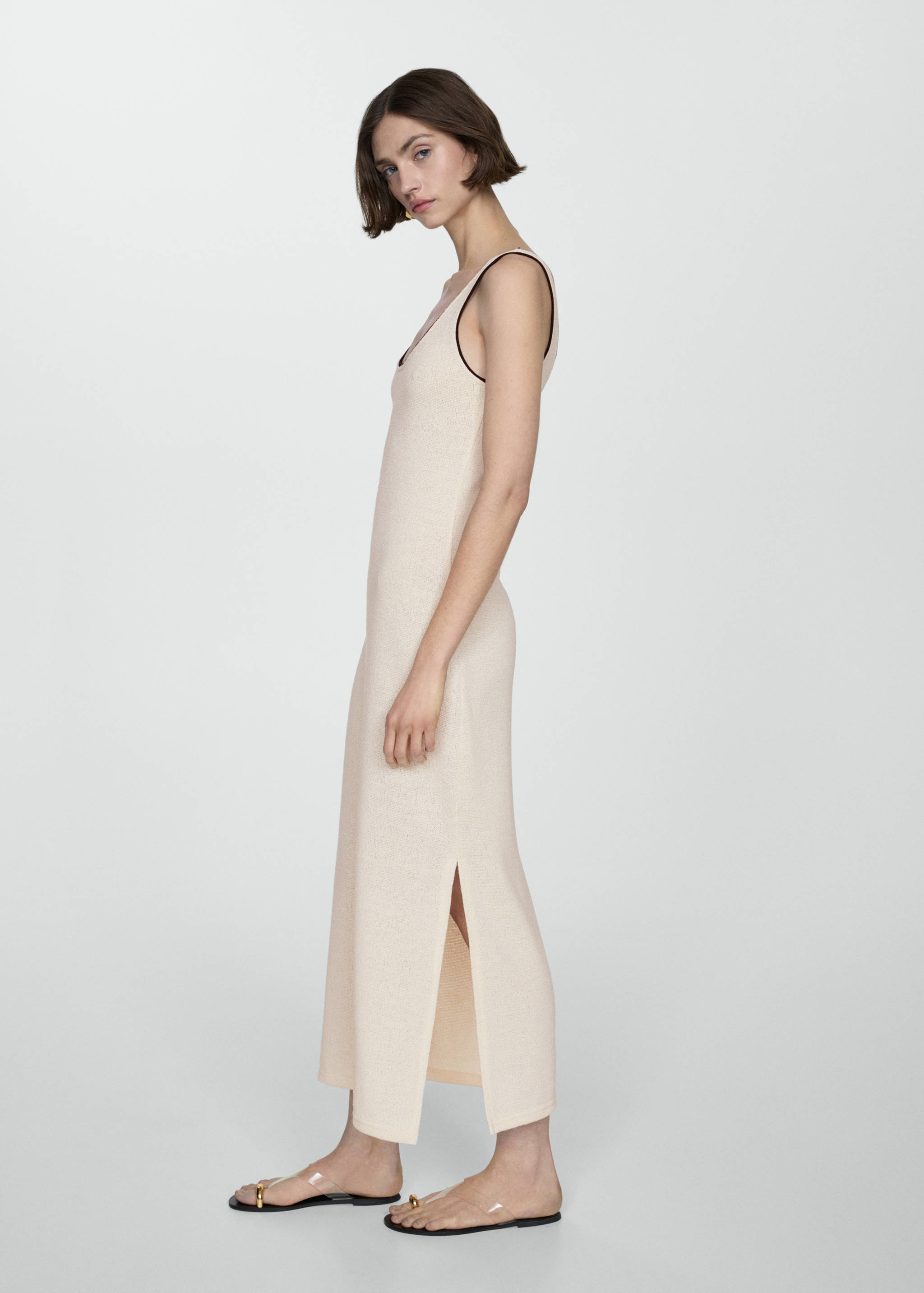 Side slit knit dress - Details of the article 1