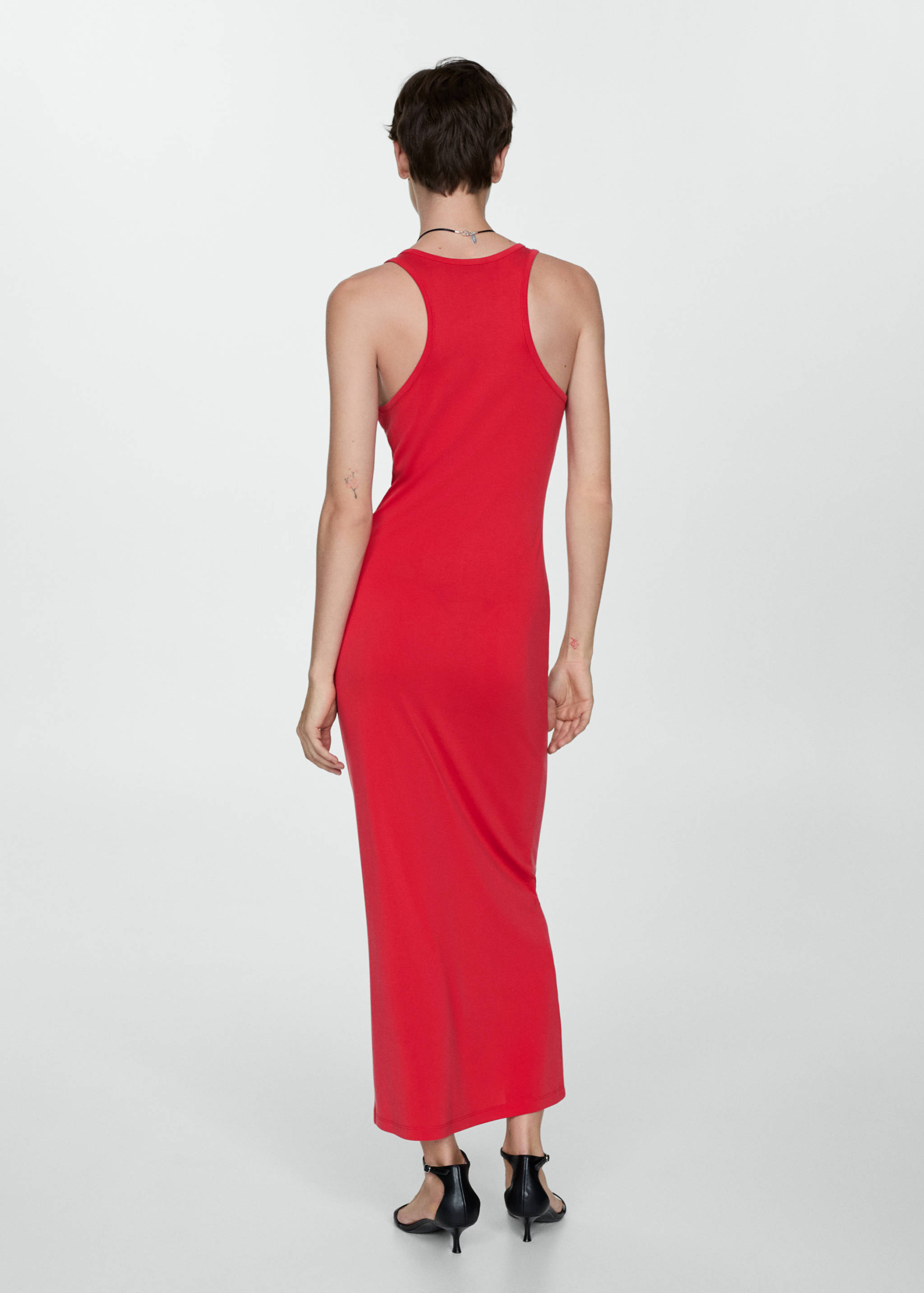 Vestido de modal com botões - Verso do artigo