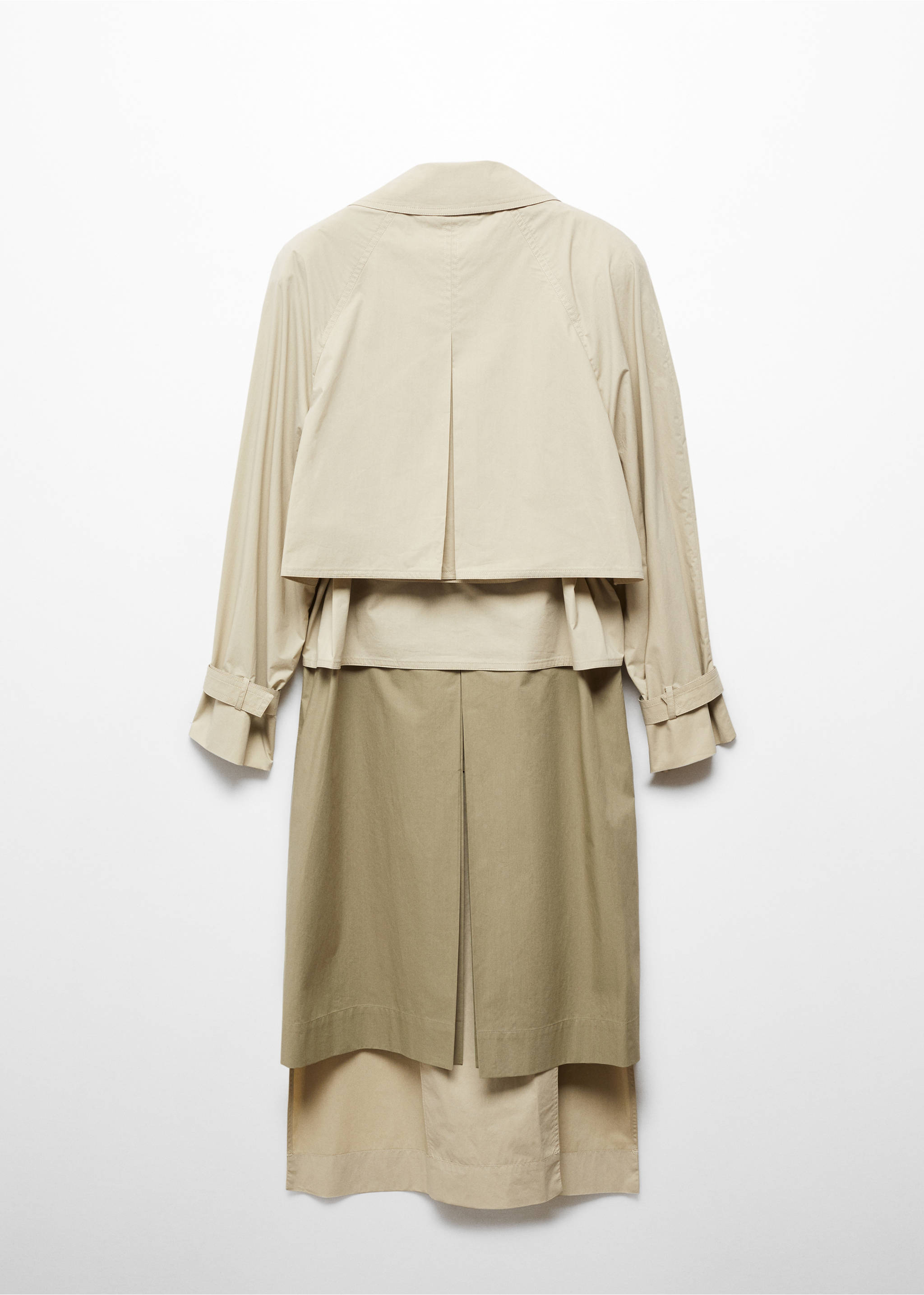 100% cotton long trench coat - Reverse of the article, Beige. Ref: 67068657-00.