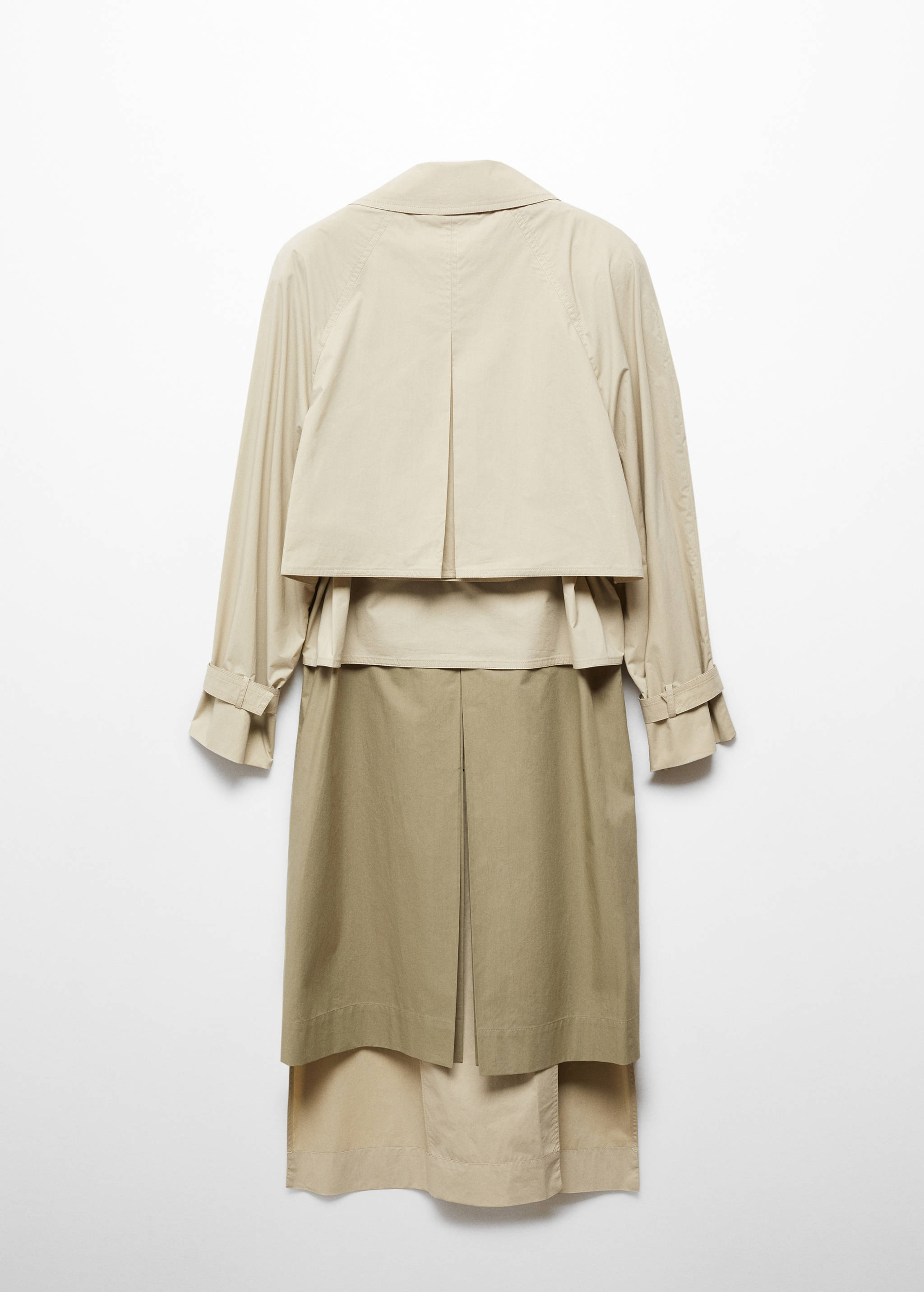 100% cotton long trench coat - Reverse of the article