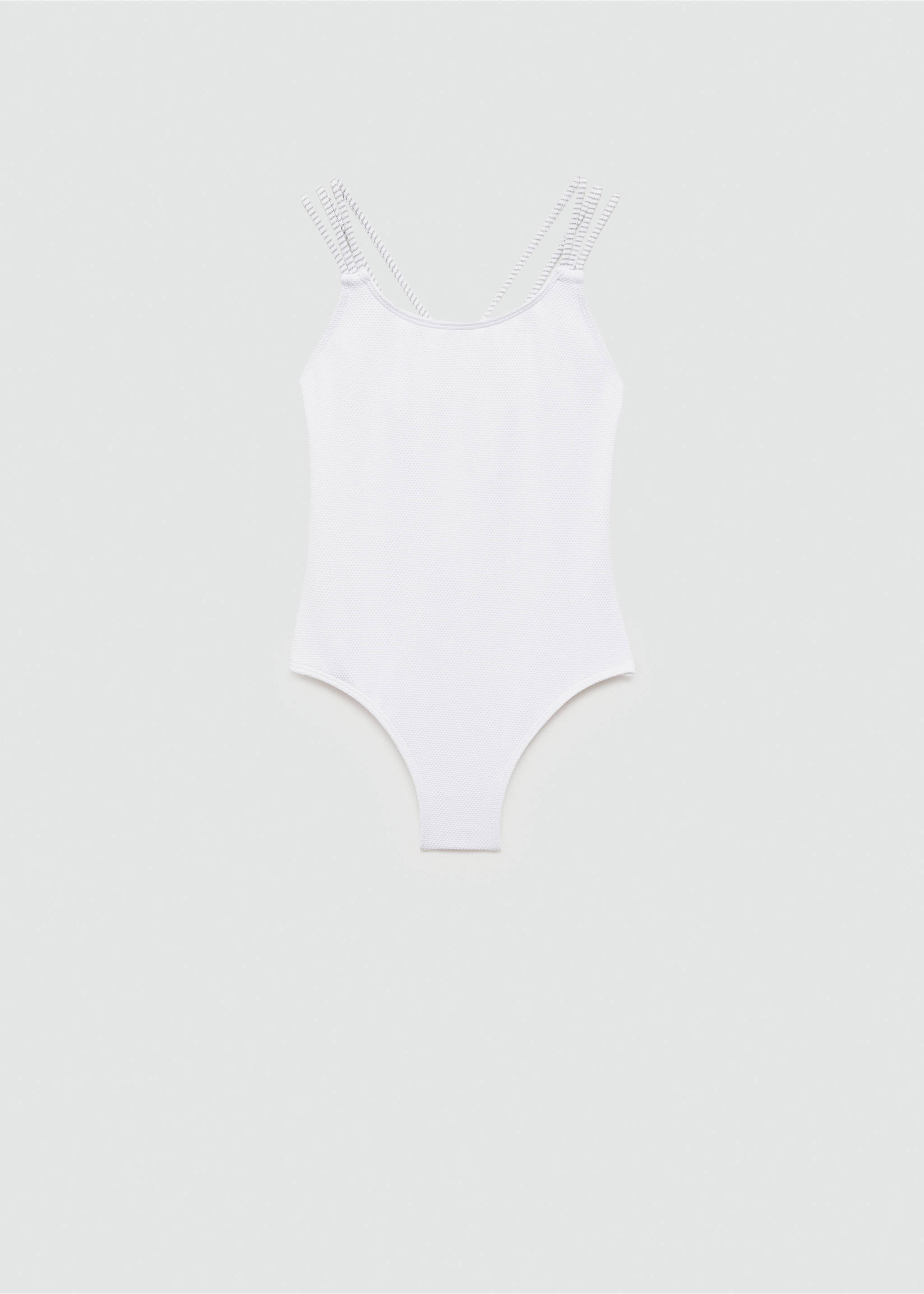 Texturált anyagú, hátul keresztezett fürdőruha - Termék modell nélkül, Fehér. Ref: 67068659-00.