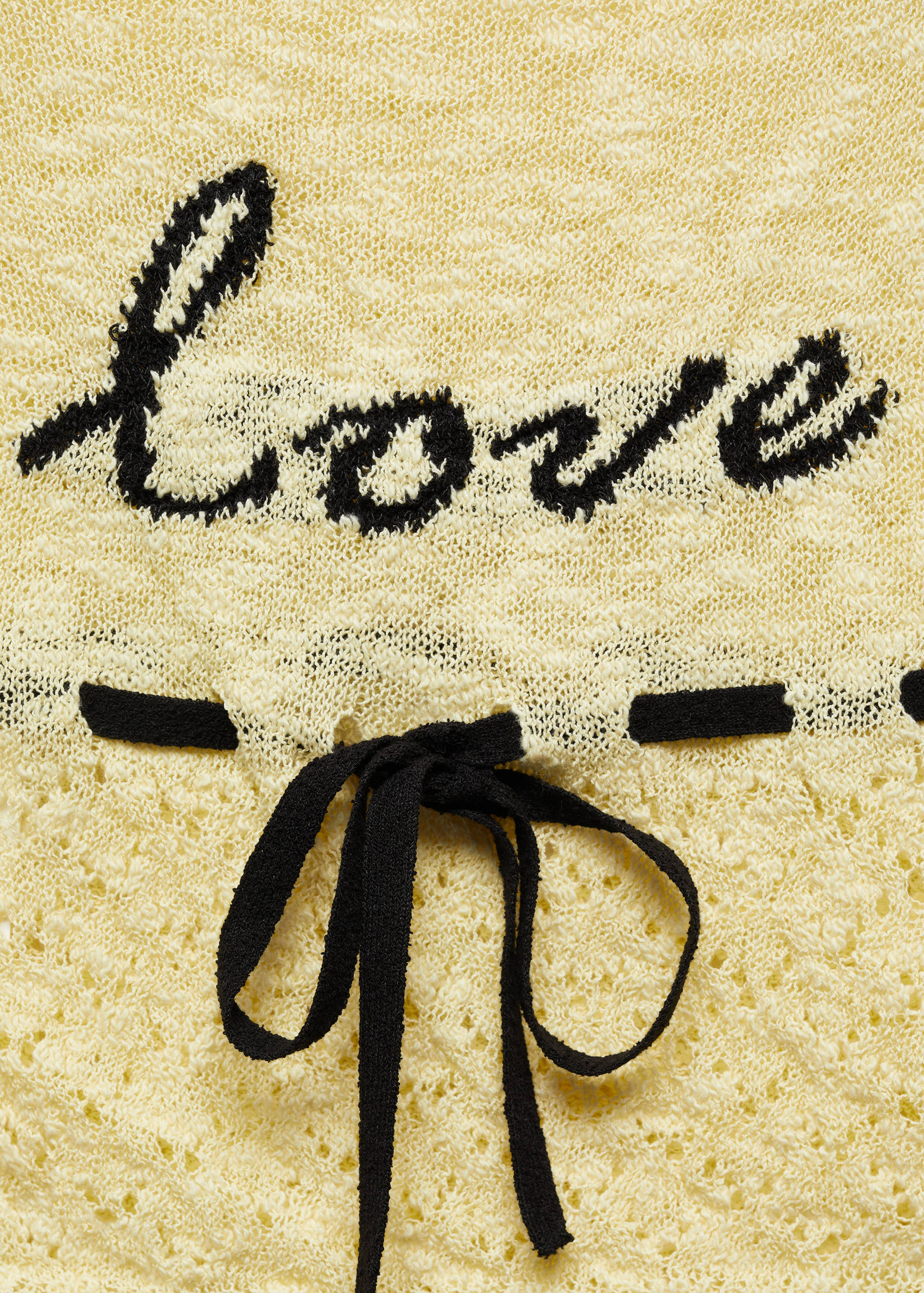 Knitted top with bow and lace pattern - Details of the article 8