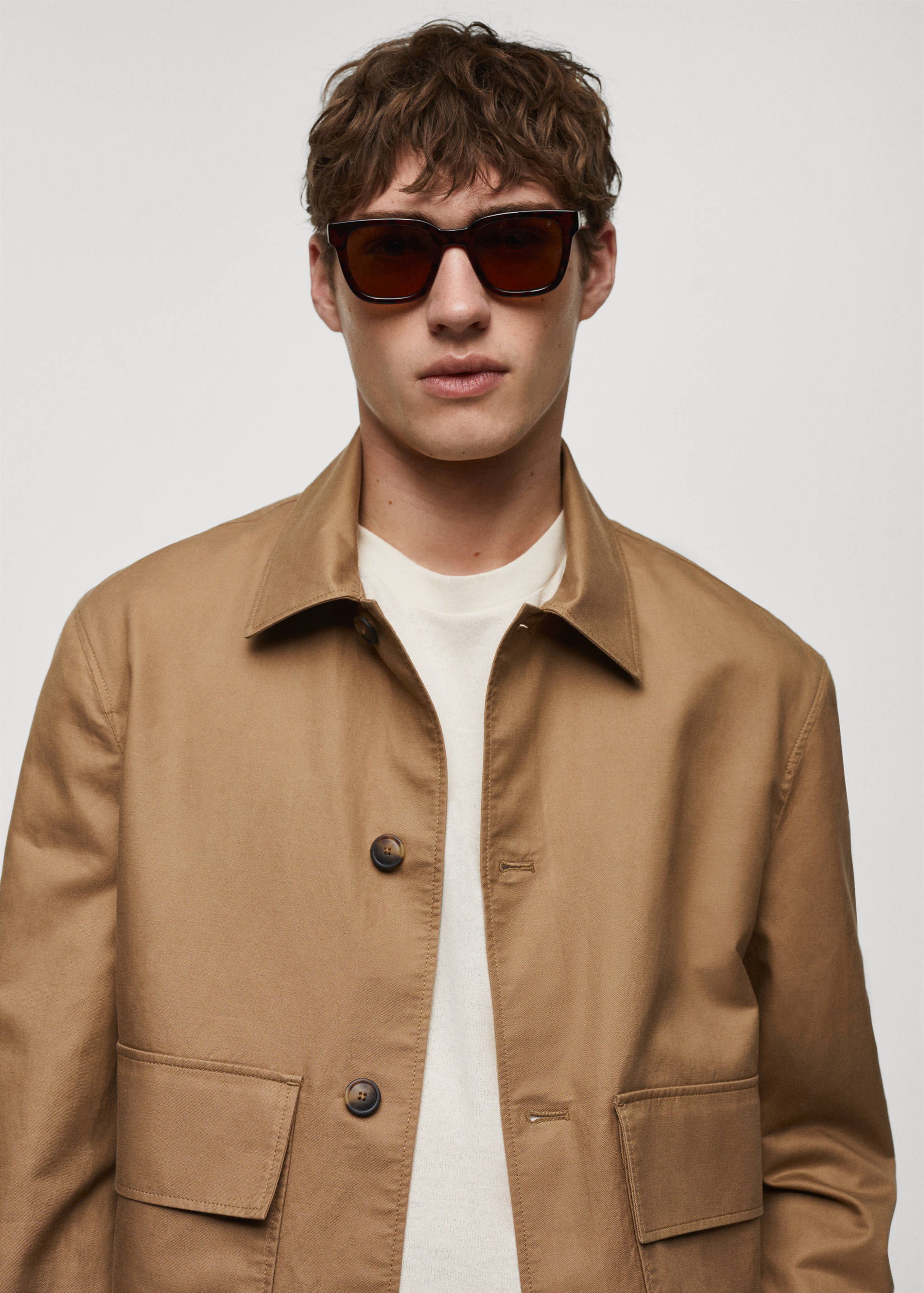 Overshirt aus Tencel-Leinenmischung mit Taschen - Detail des Artikels 1