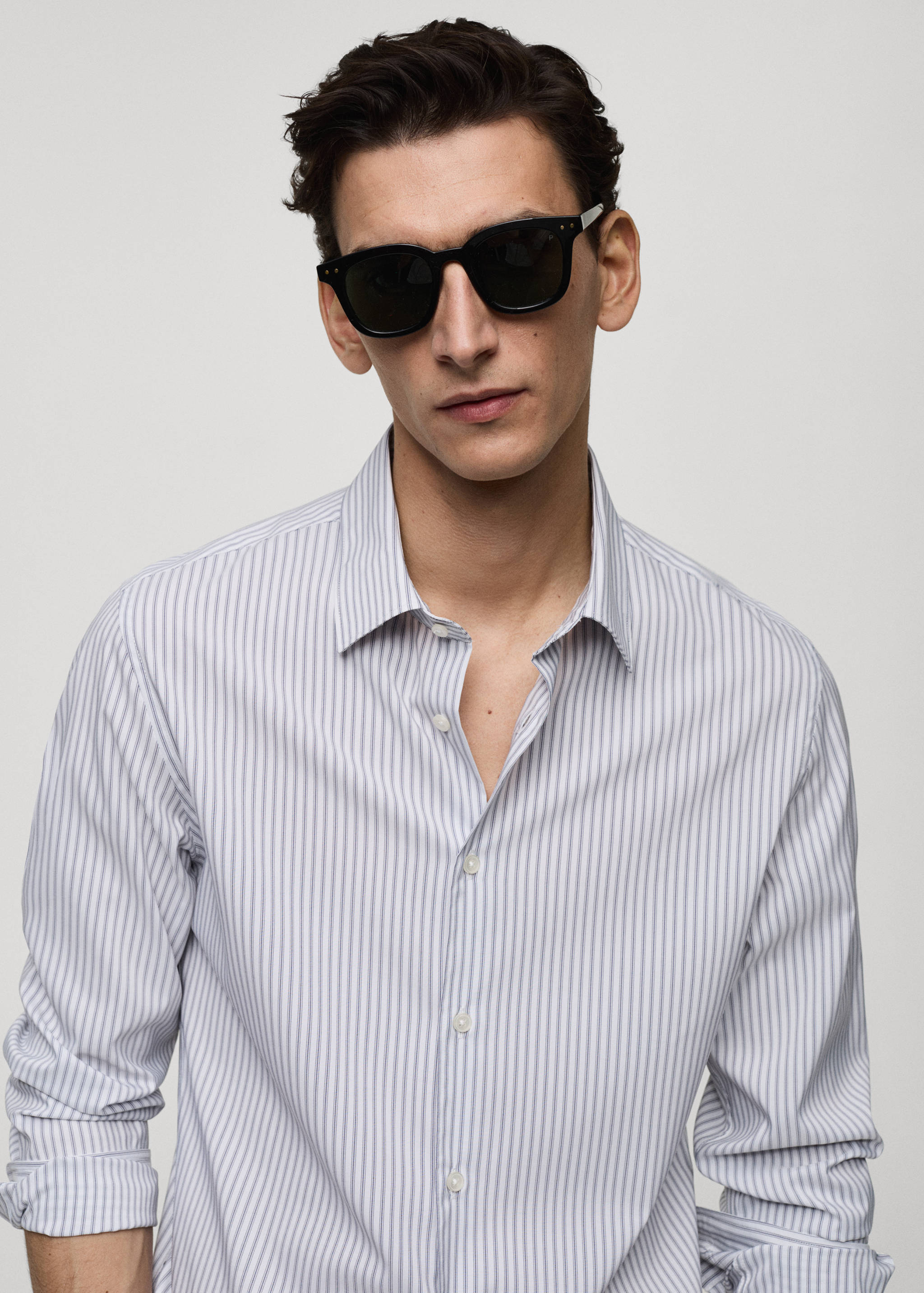 Chemise slim-fit rayures tissu stretch - Détail de l'article 1