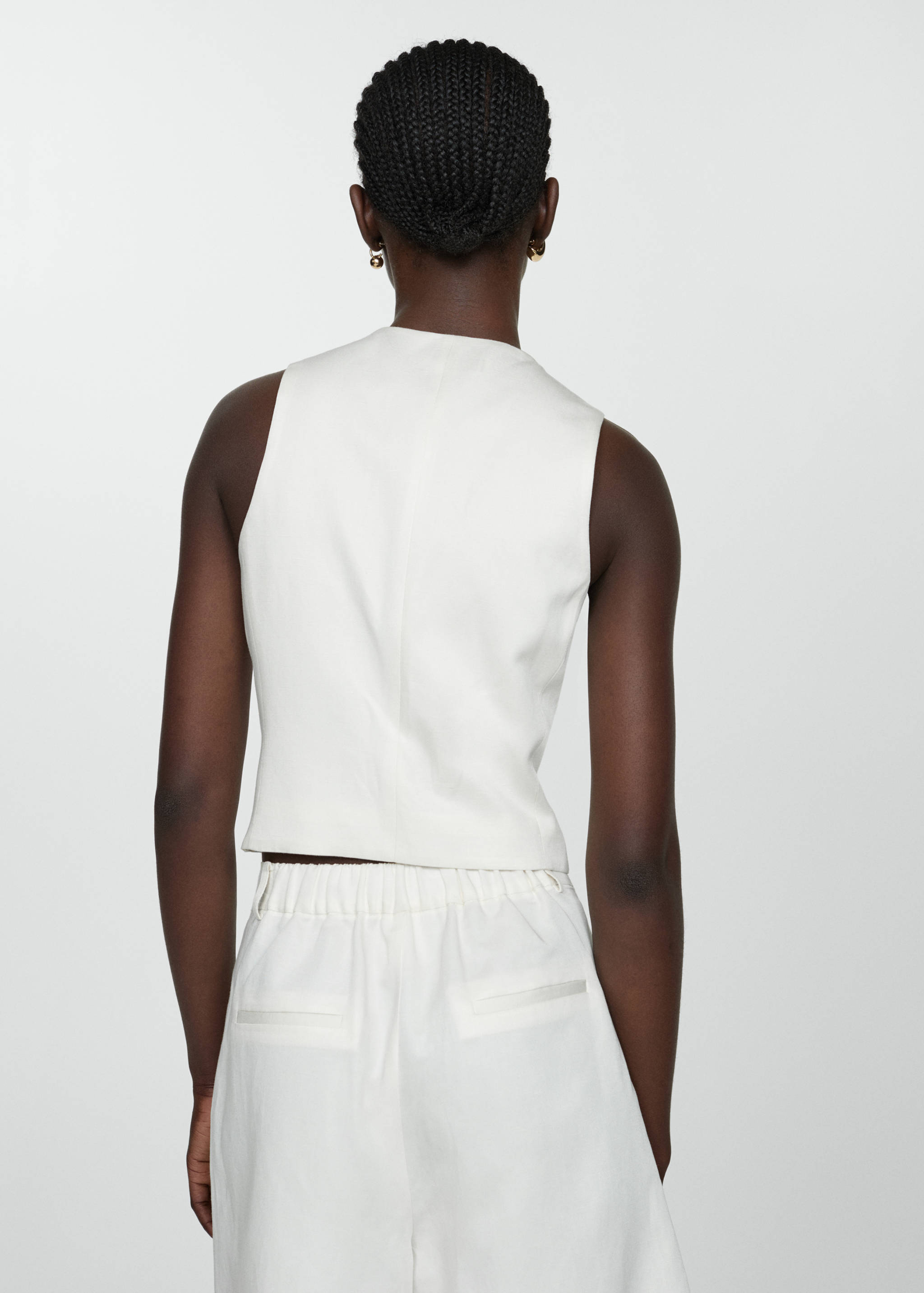 Linen waistcoat with buttons - Reverse of the article