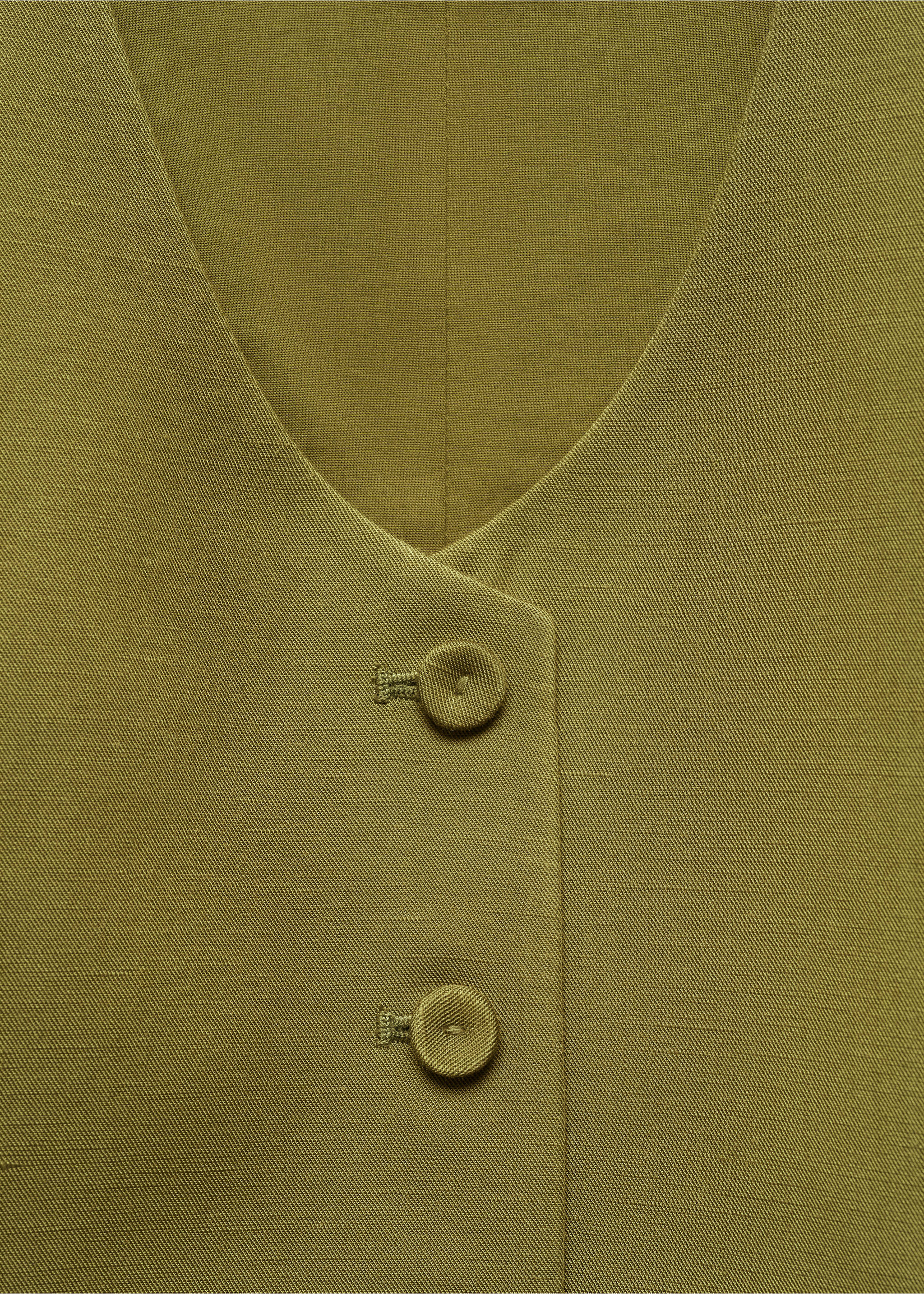 Linen waistcoat with buttons - Details of the article 8, Khaki. Ref: 67069229-00.