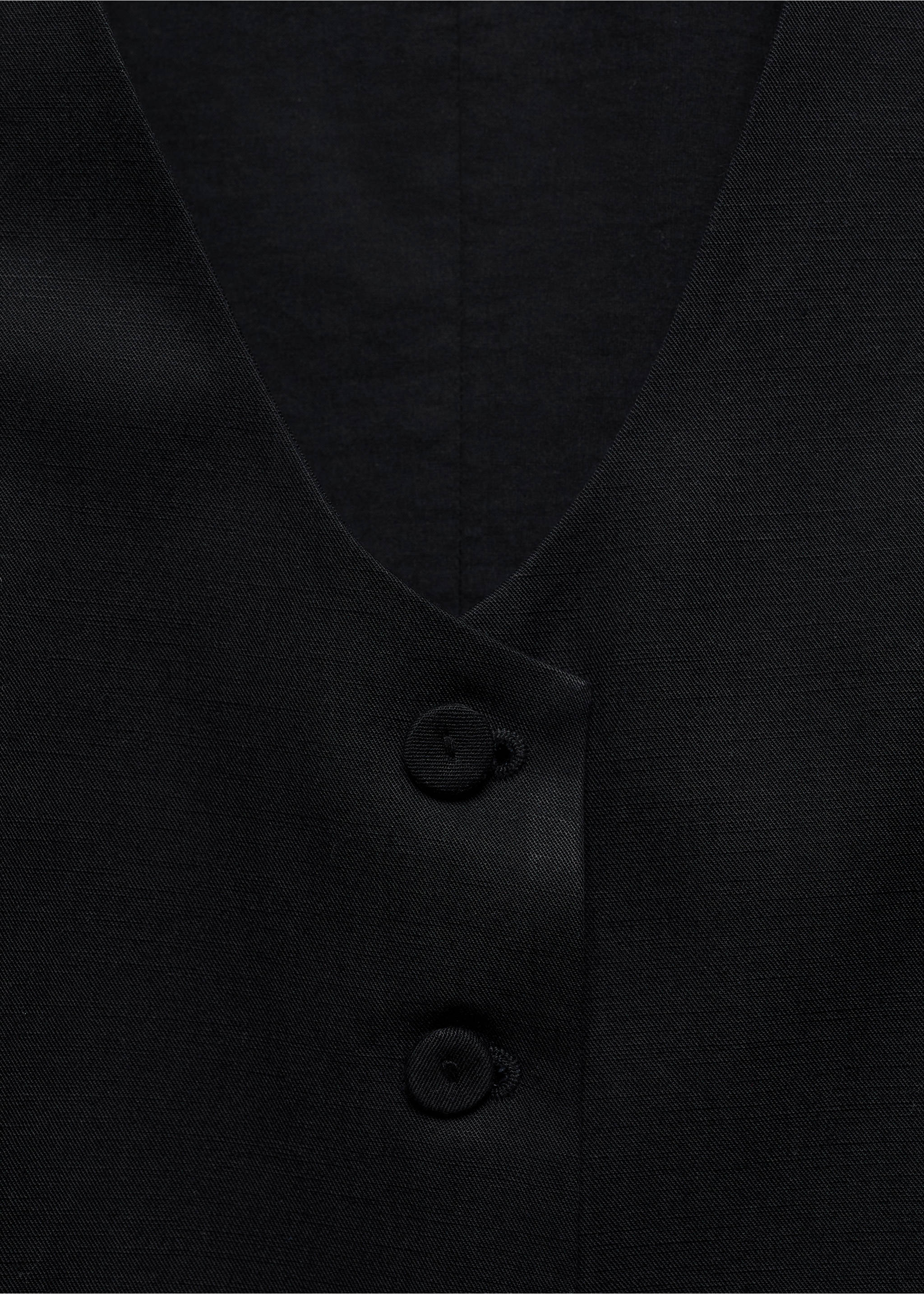 Linen waistcoat with buttons - Details of the article 8, Black. Ref: 67069229-00.