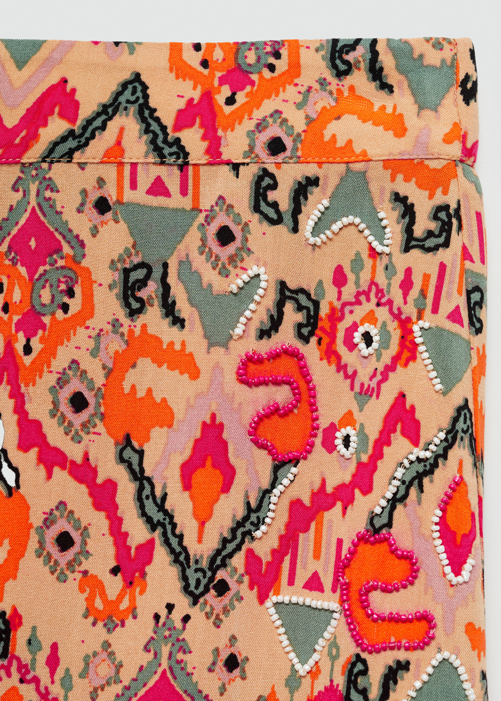 Fustă cu imprimeu și mărgele - Detaliu al articolului 0