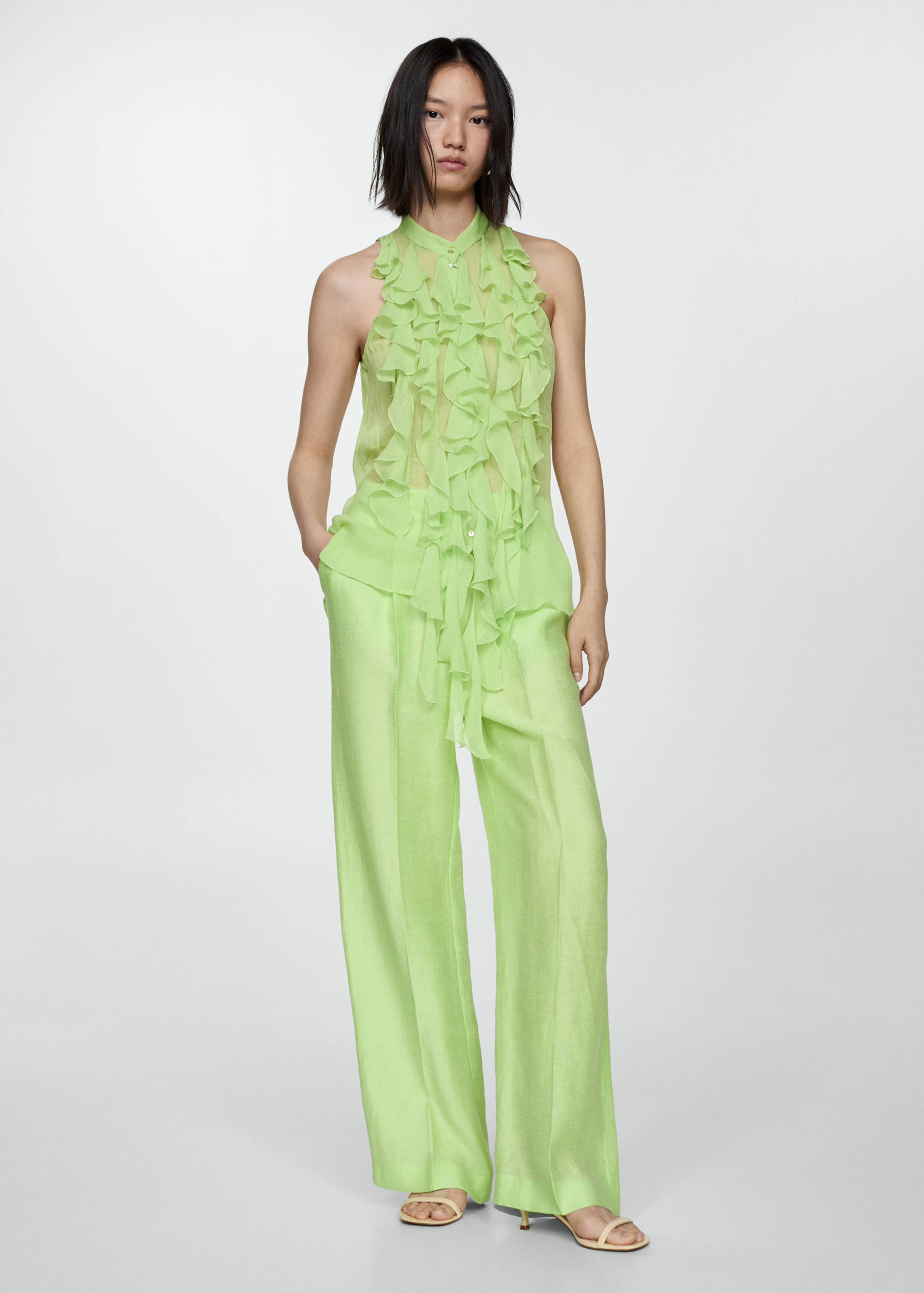 Félig átlátszó fodros blúz - Általános sík