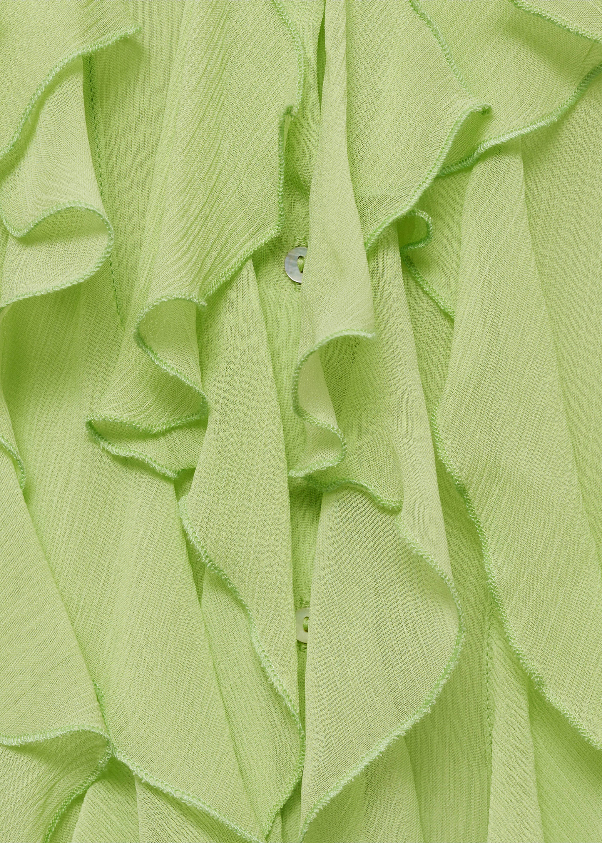 Blouse semi-transparente volants - Détail de l'article 8, Vert. Ref: 67069233-00.