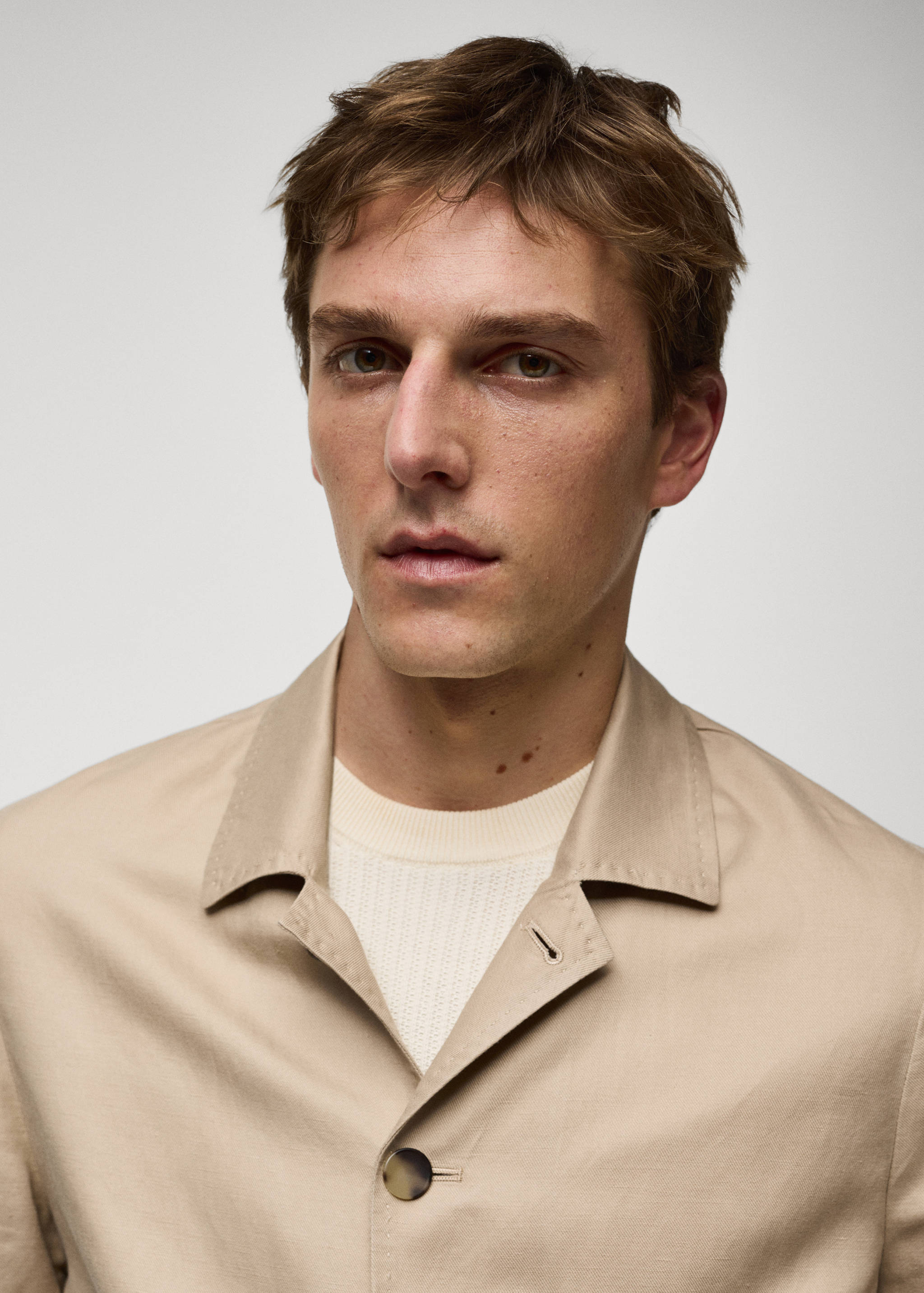 Lyocell linen overshirt with pockets - Details of the article 1