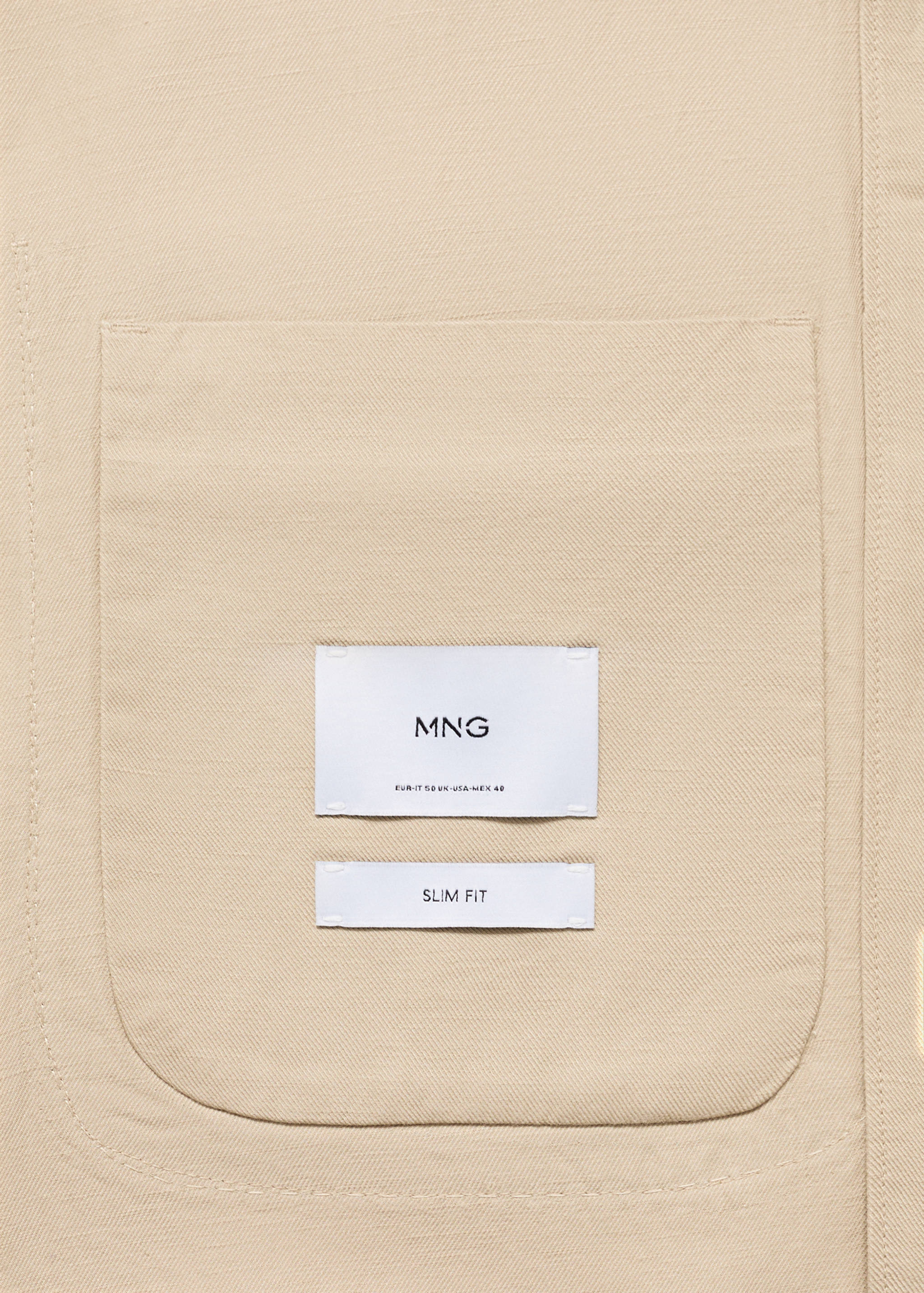 Lyocell linen overshirt with pockets - Details of the article 0