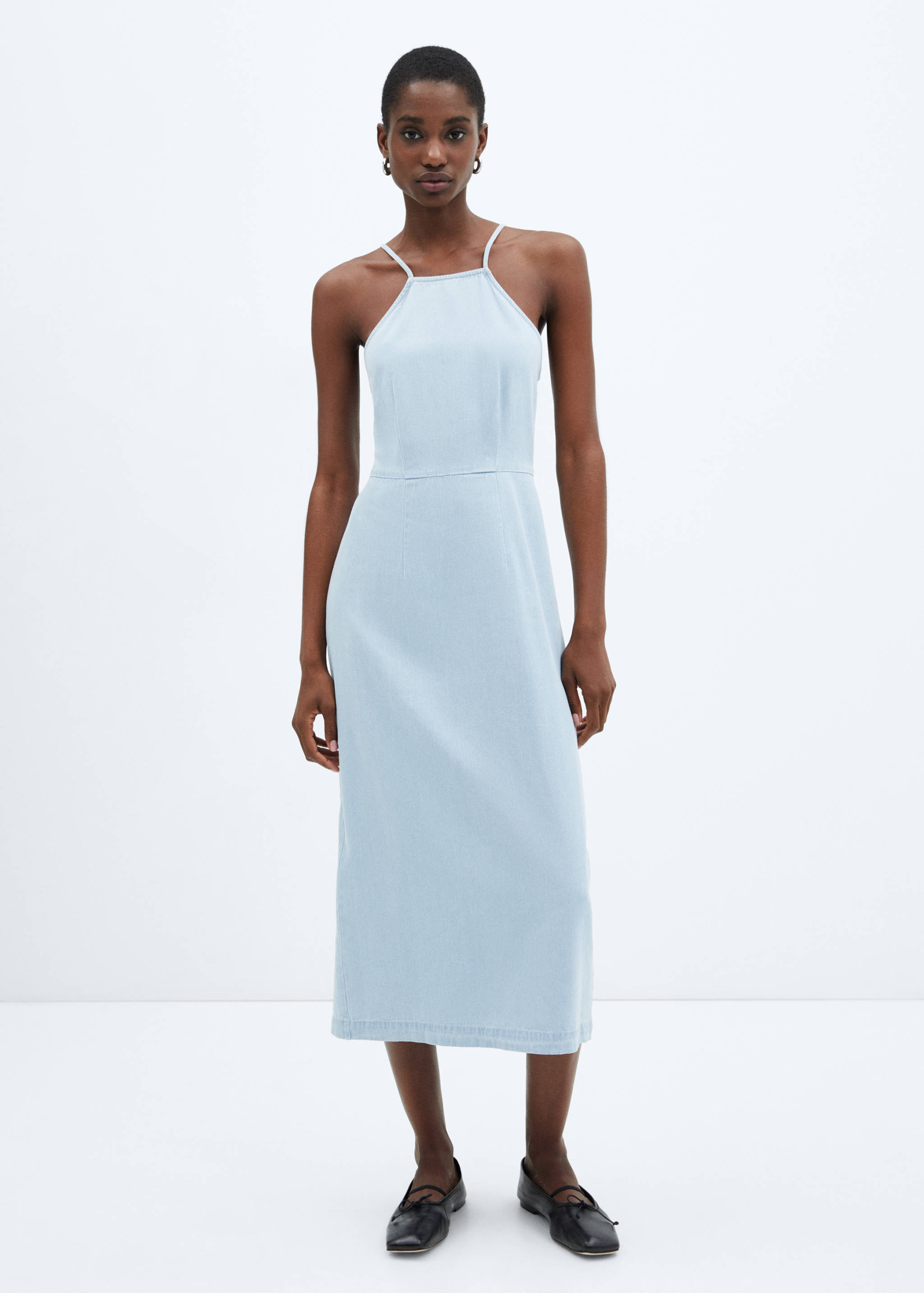 Strappy denim dress - General plane