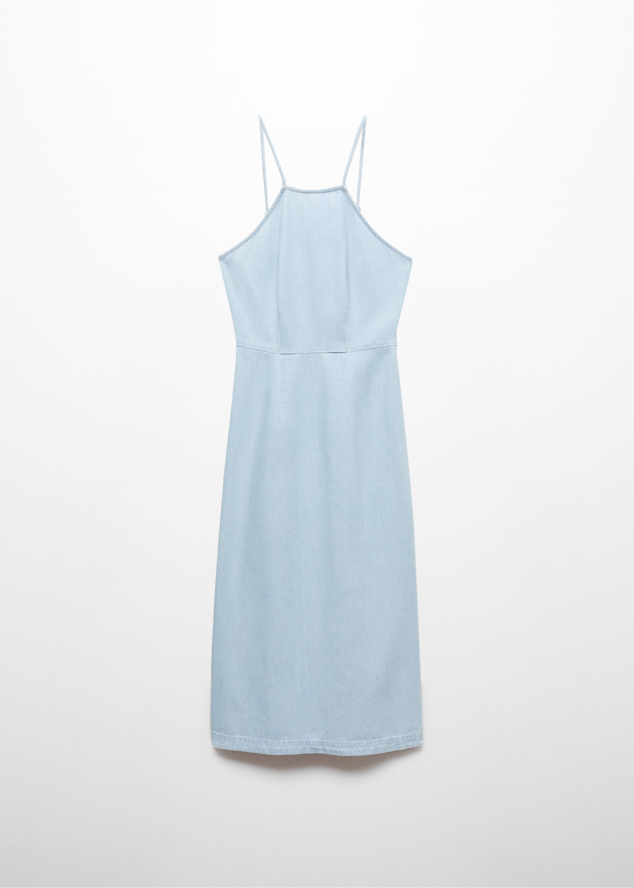 Strappy denim dress - Article without model, Light Blue. Ref: 67070422-00.