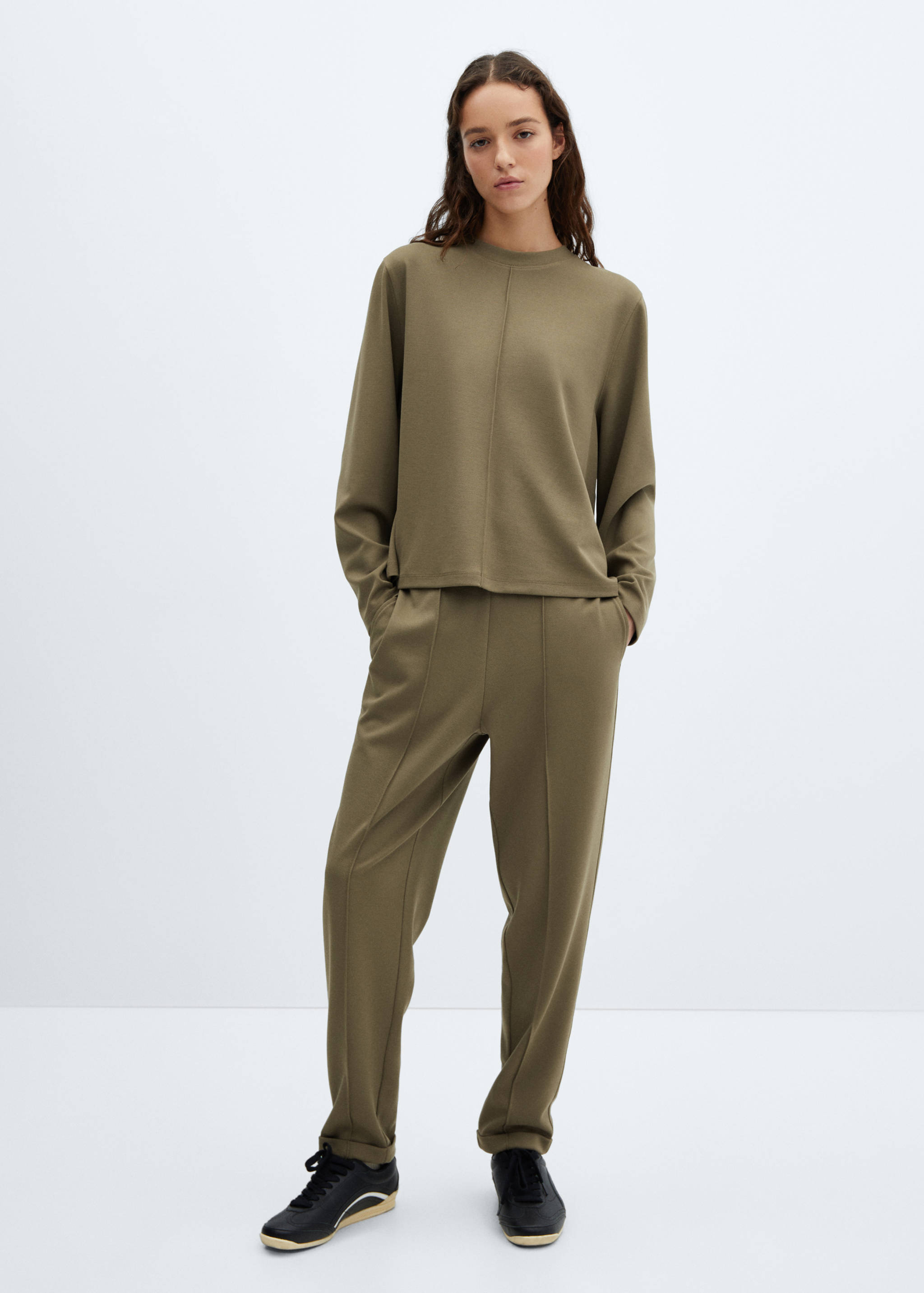 Jogger trousers with seam detail - General plane