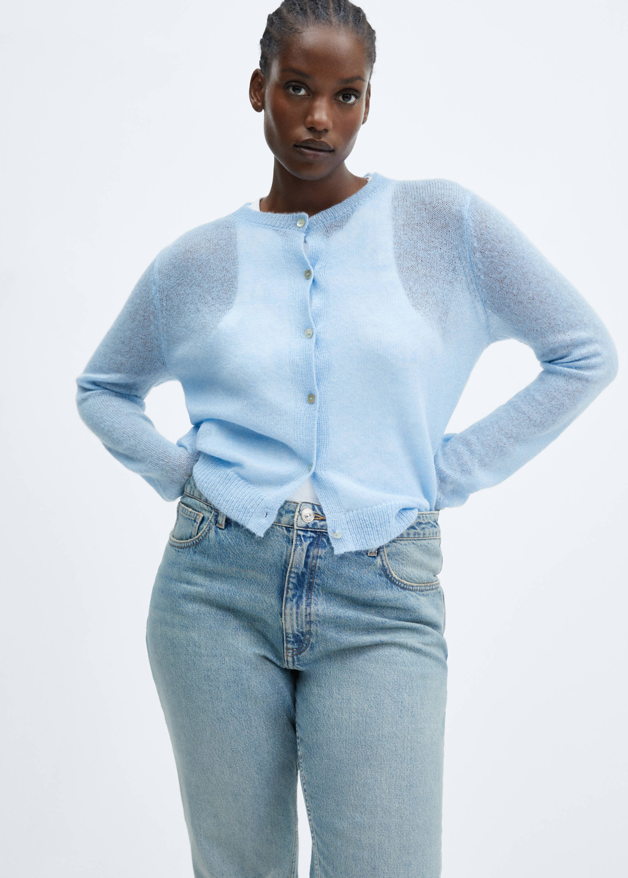 Cardigan with lurex buttons - Details of the article 5