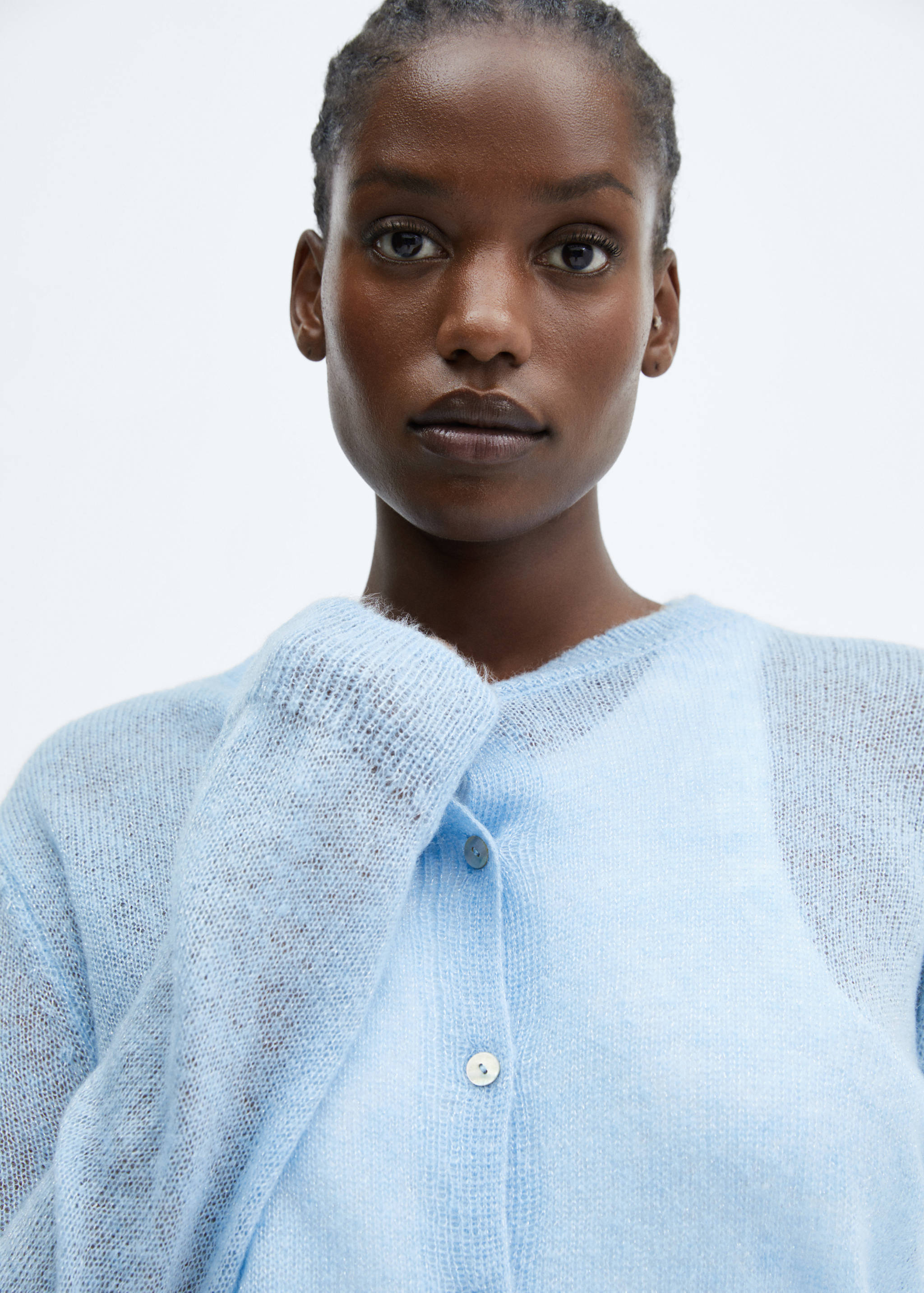 Cardigan with lurex buttons - Details of the article 4