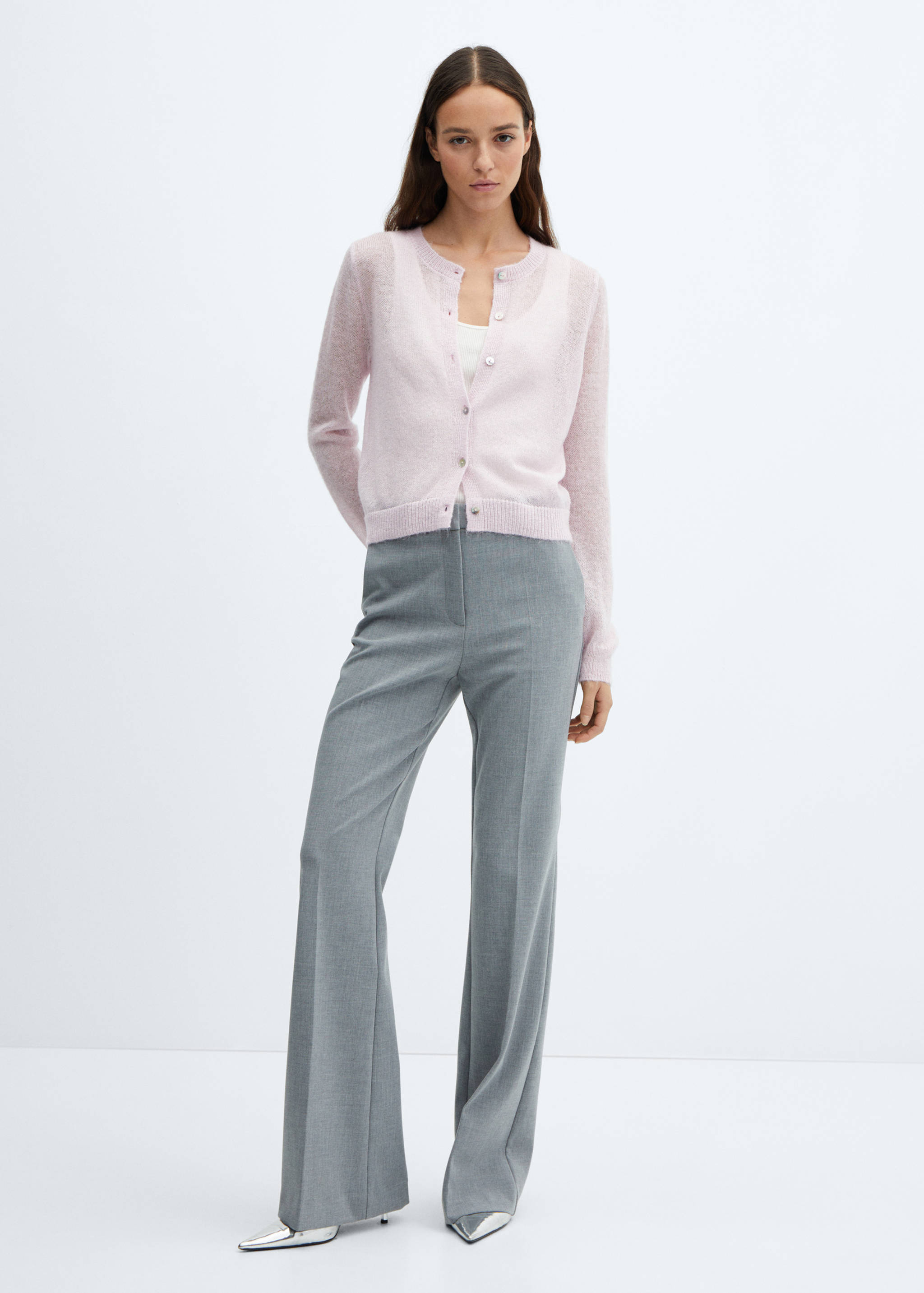 Cardigan with lurex buttons - General plane