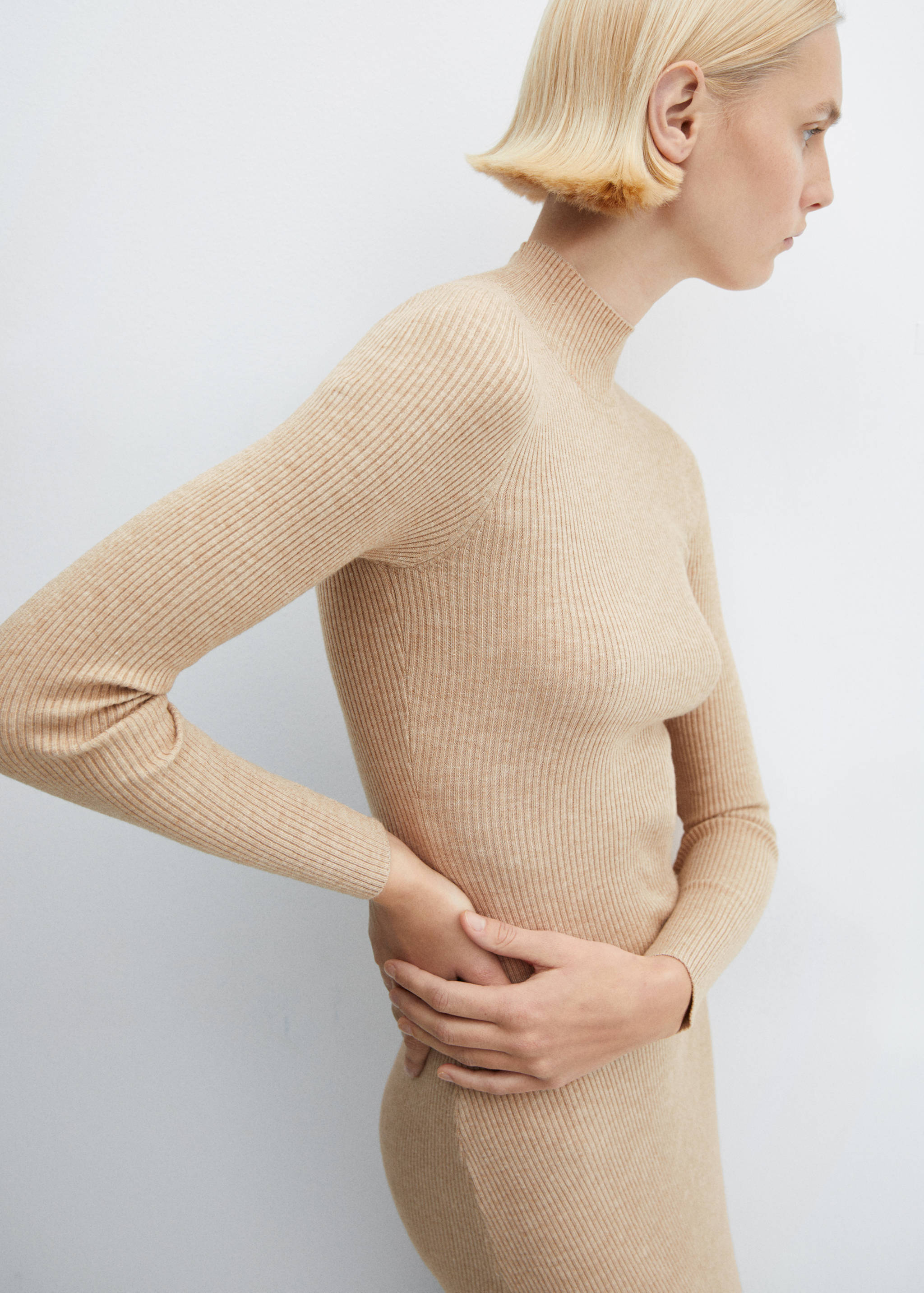 Robe maille côtelée col montant - Détail de l'article 6