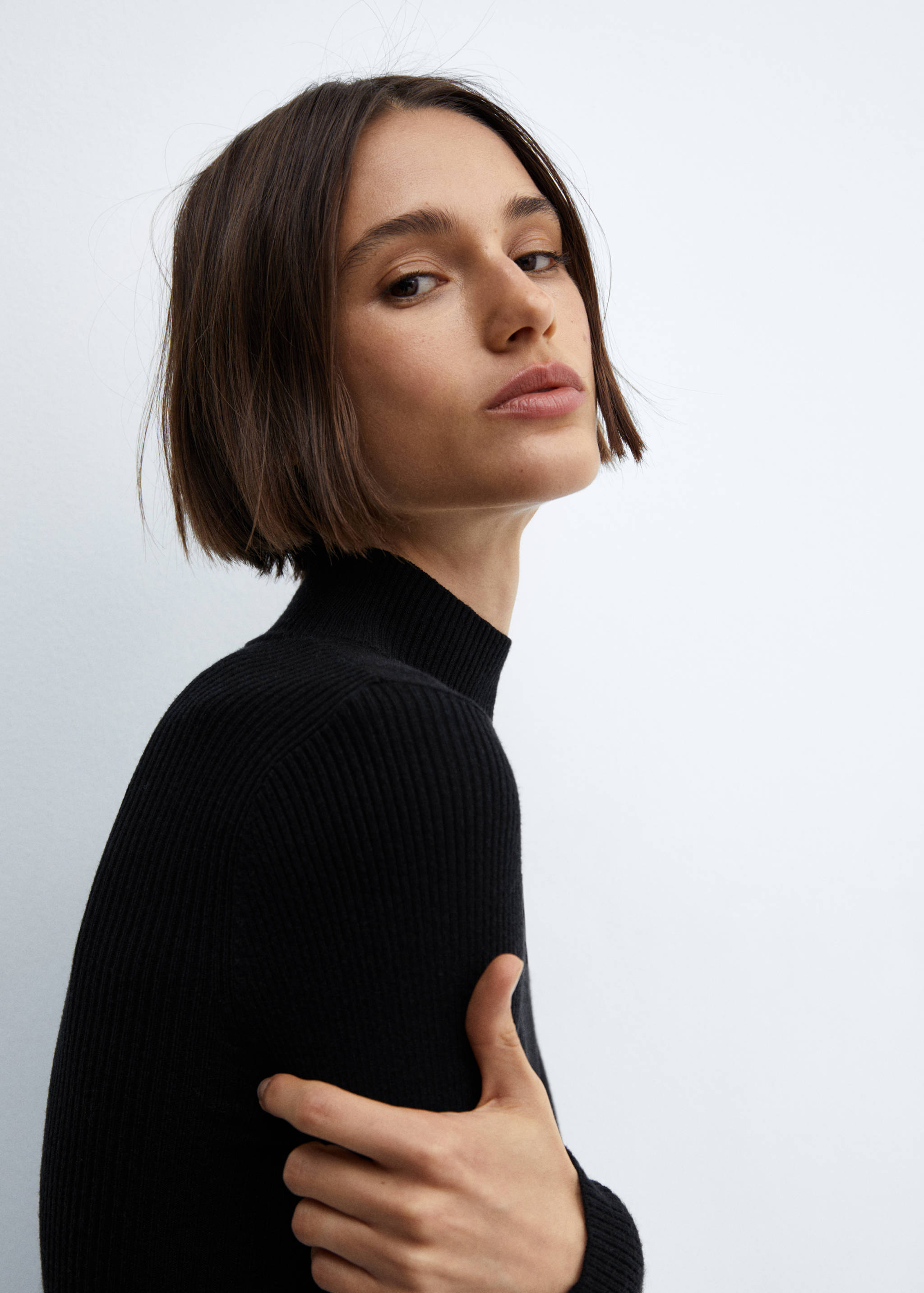 Robe maille côtelée col montant - Détail de l'article 1