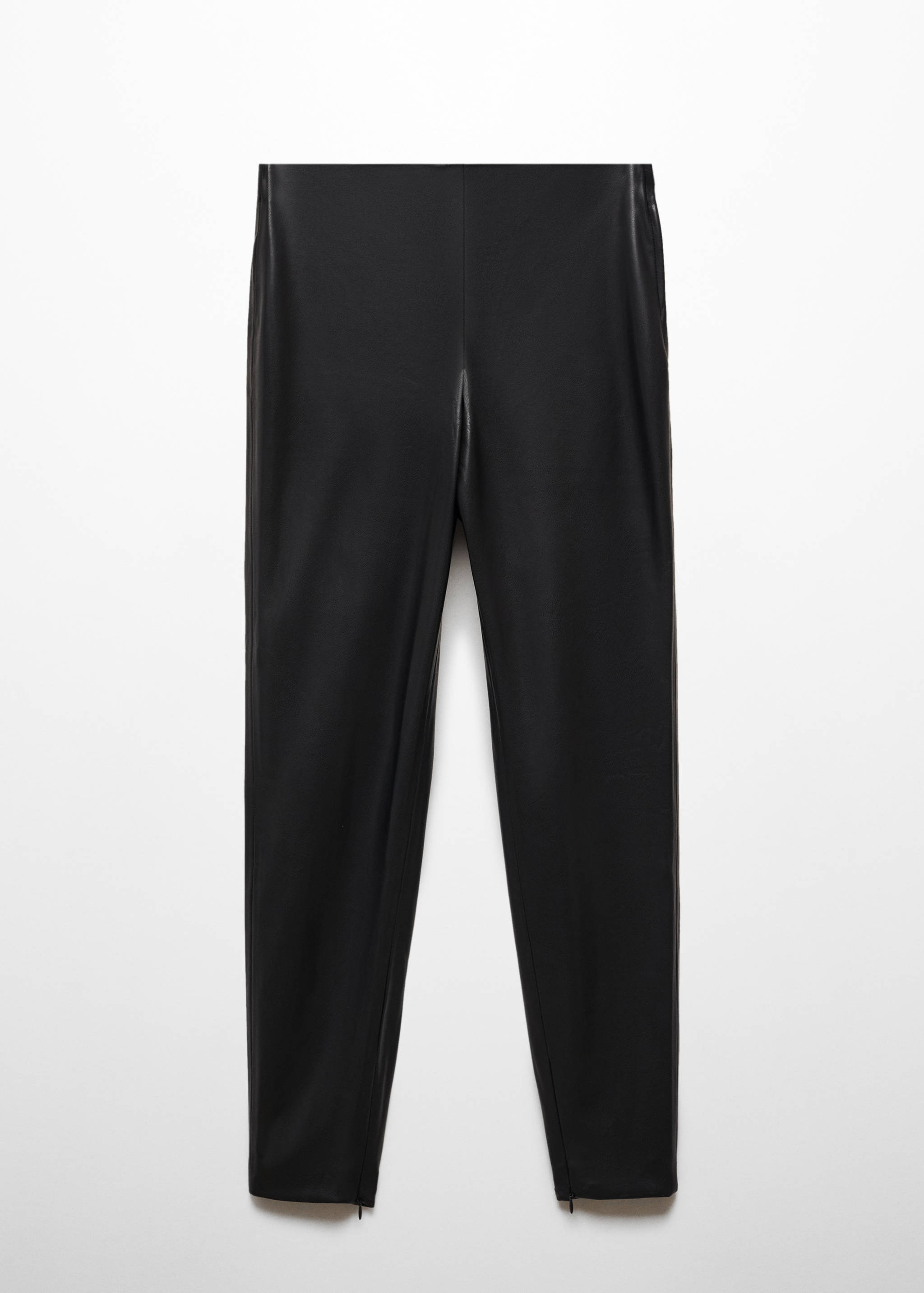Faux-leather leggings with split hems - Article without model