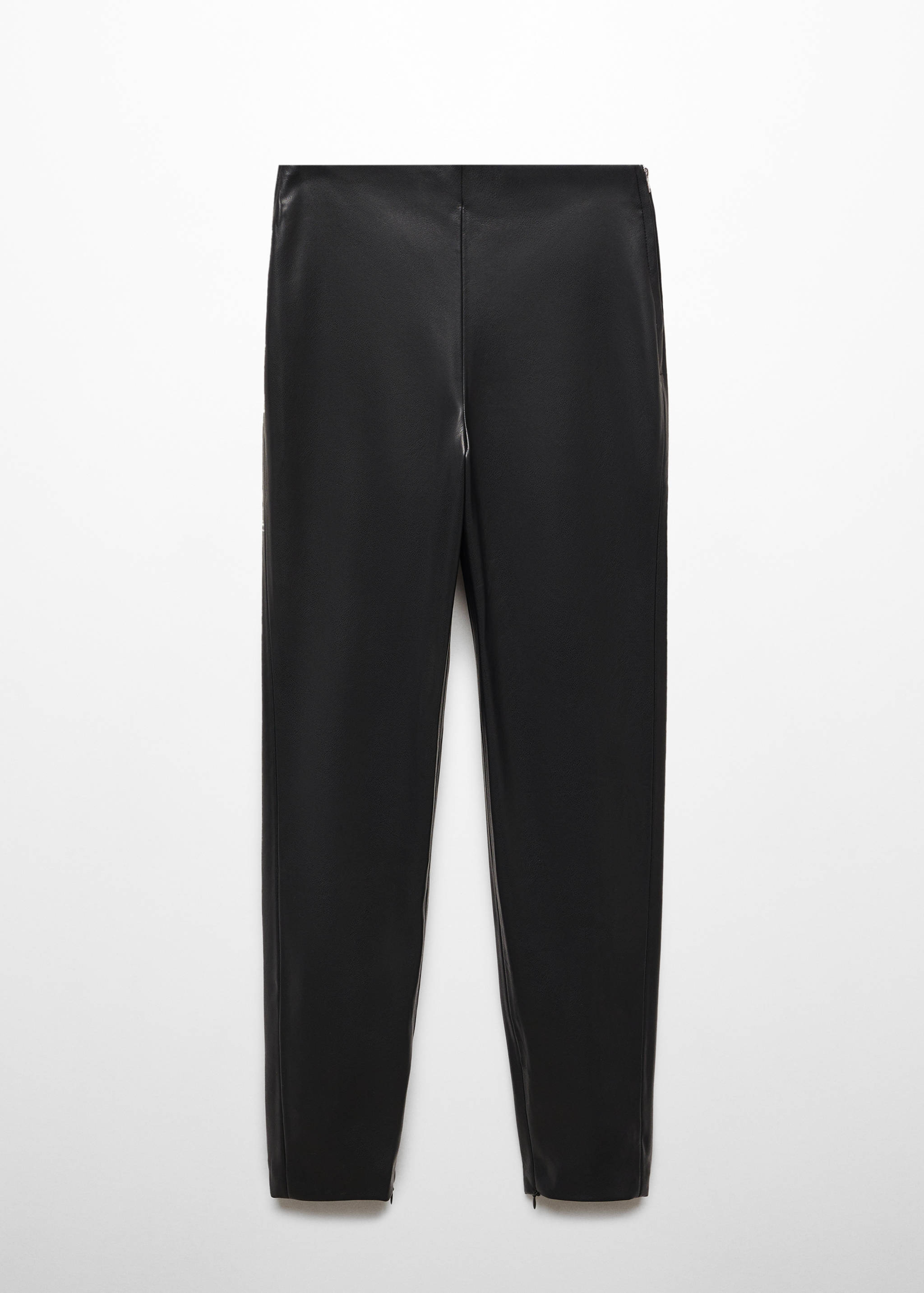 Faux-leather leggings with split hems - Article without model