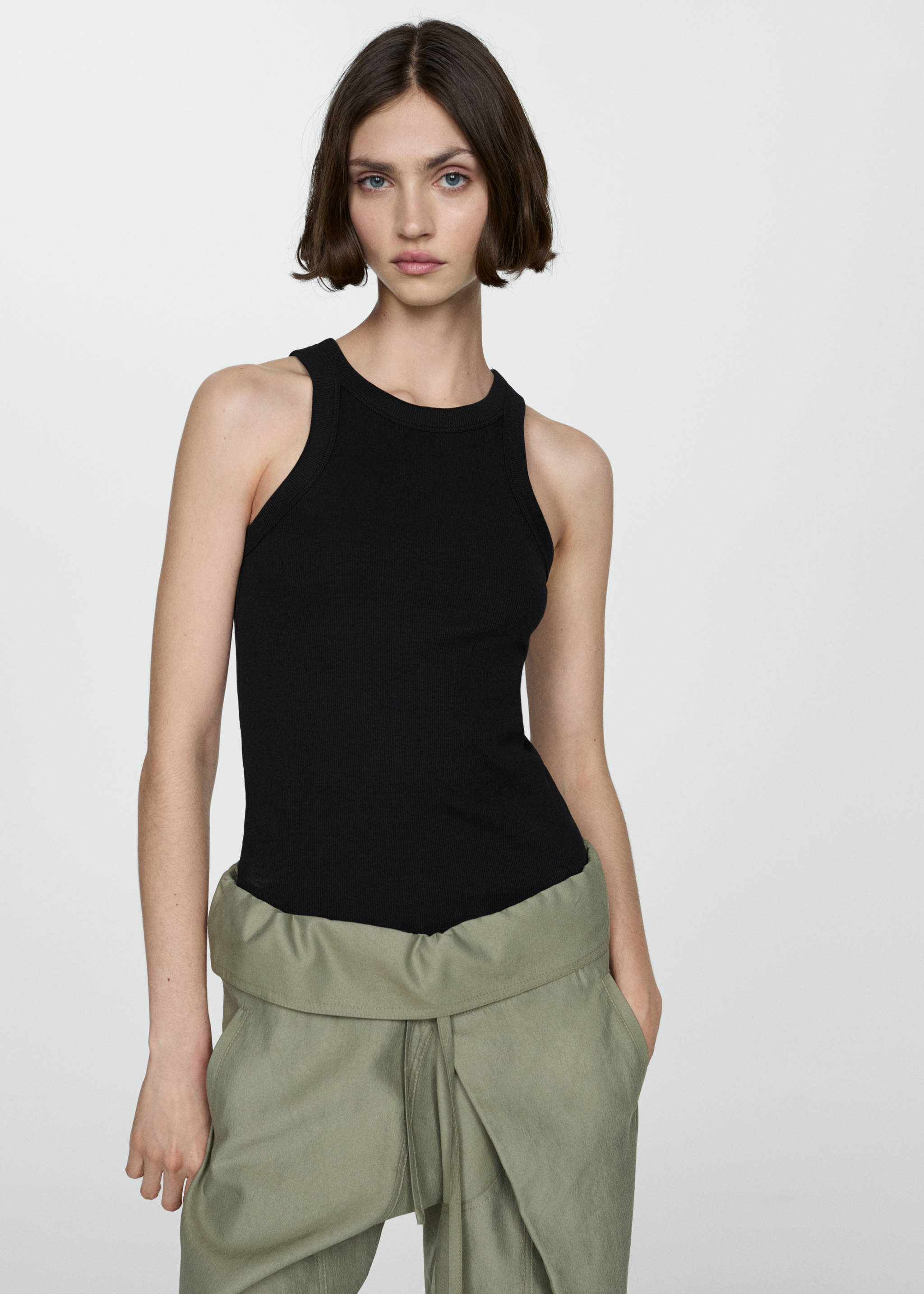 Ribbed cotton-blend top - Details of the article 2