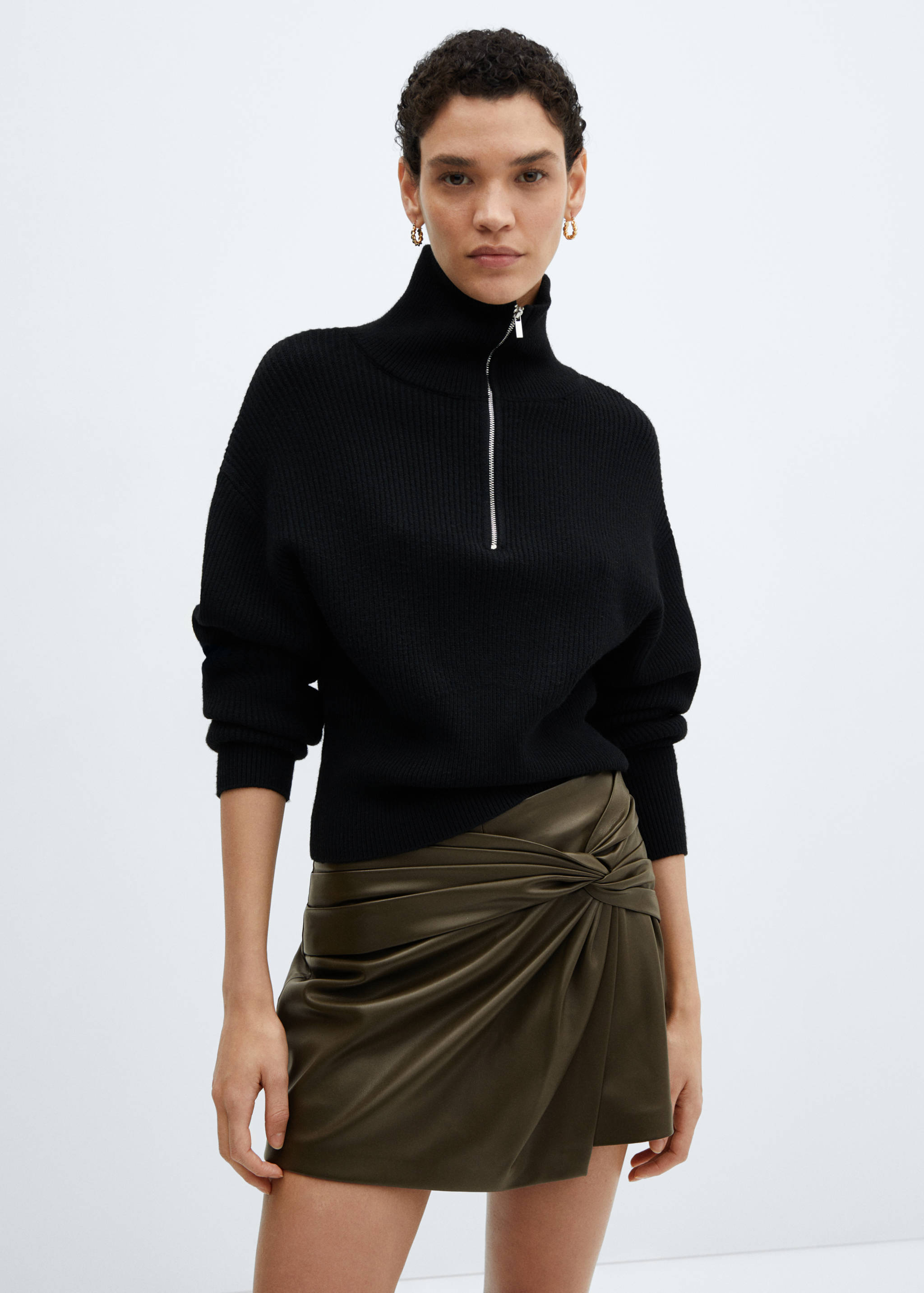 Faux-leather culottes - Medium plane