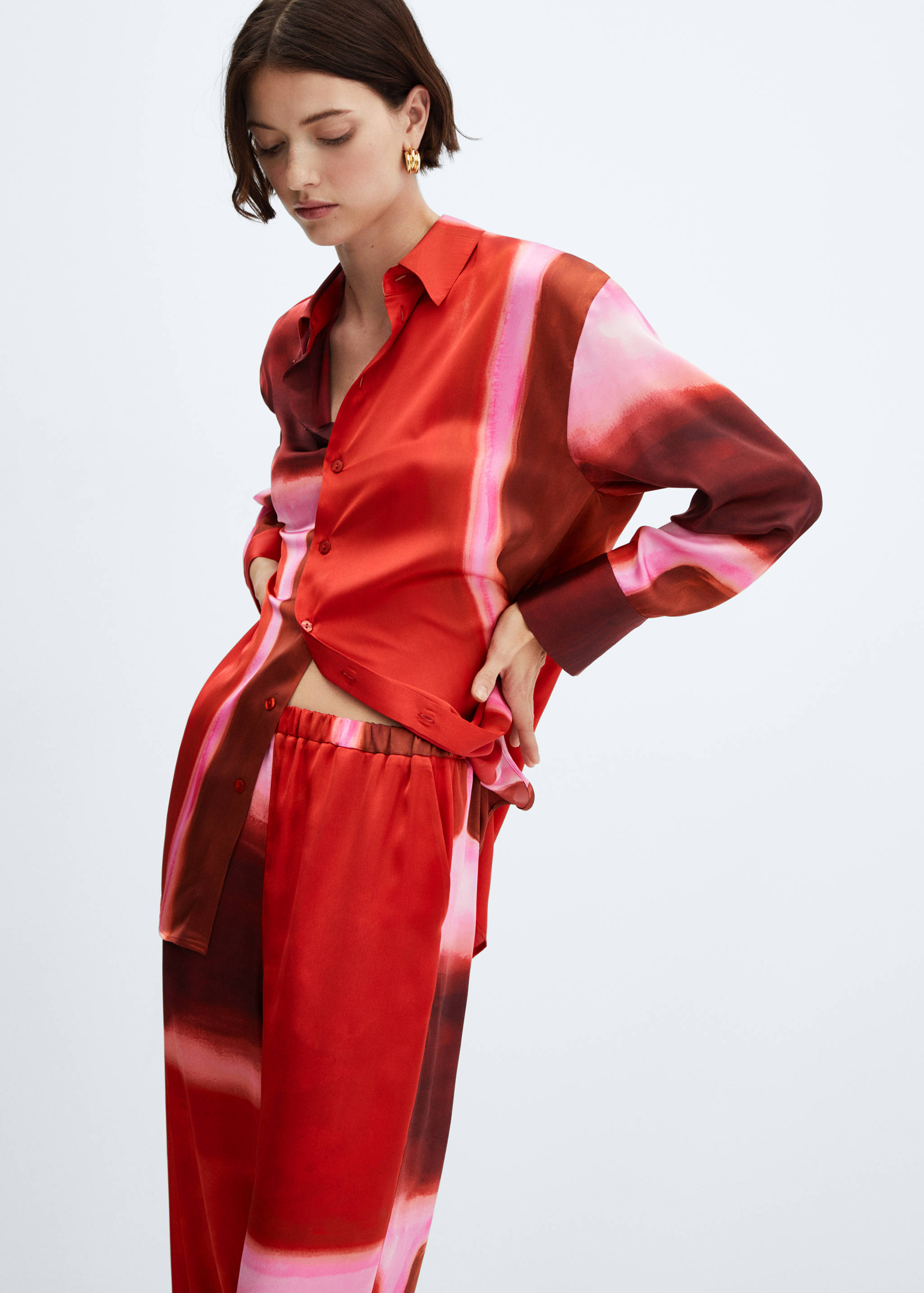 Tie-dye satin pants - Details of the article 1