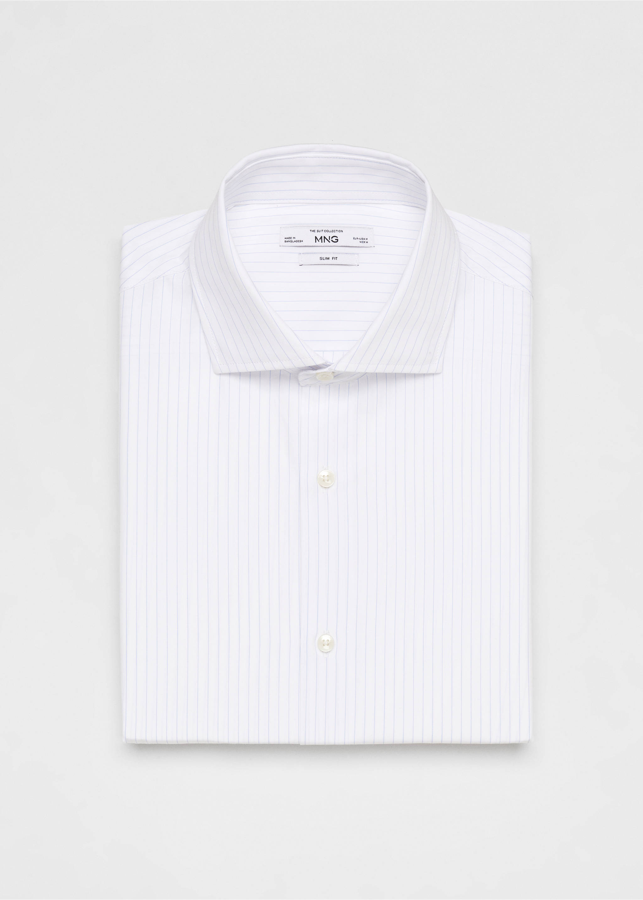 Slim Fit-Oberhemd aus Twill mit Mikroprint - Detail des Artikels 8, Weiß. Ref: 67070622-00.