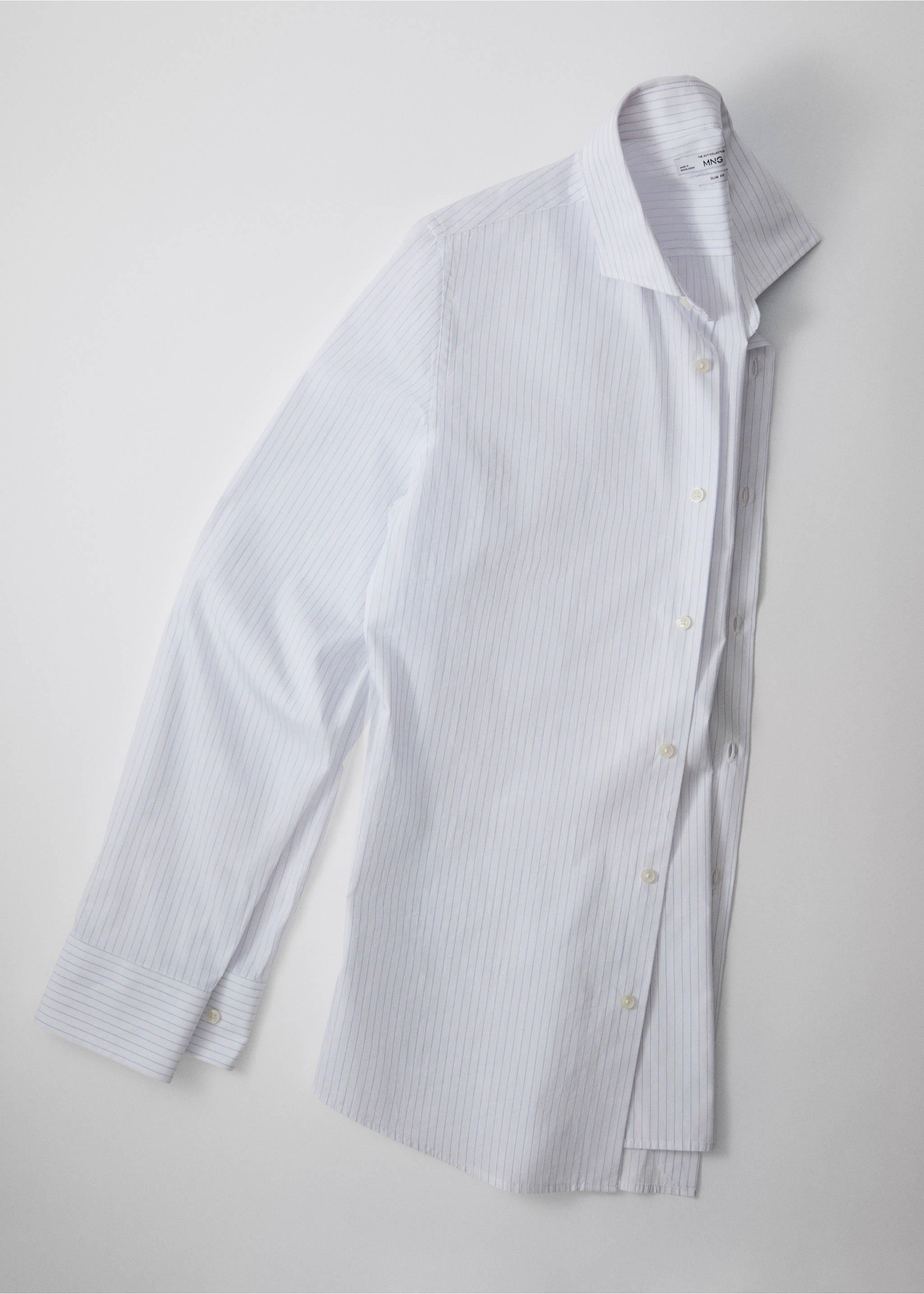 Slim Fit-Oberhemd aus Twill mit Mikroprint - Detail des Artikels 9, Weiß. Ref: 67070622-00.