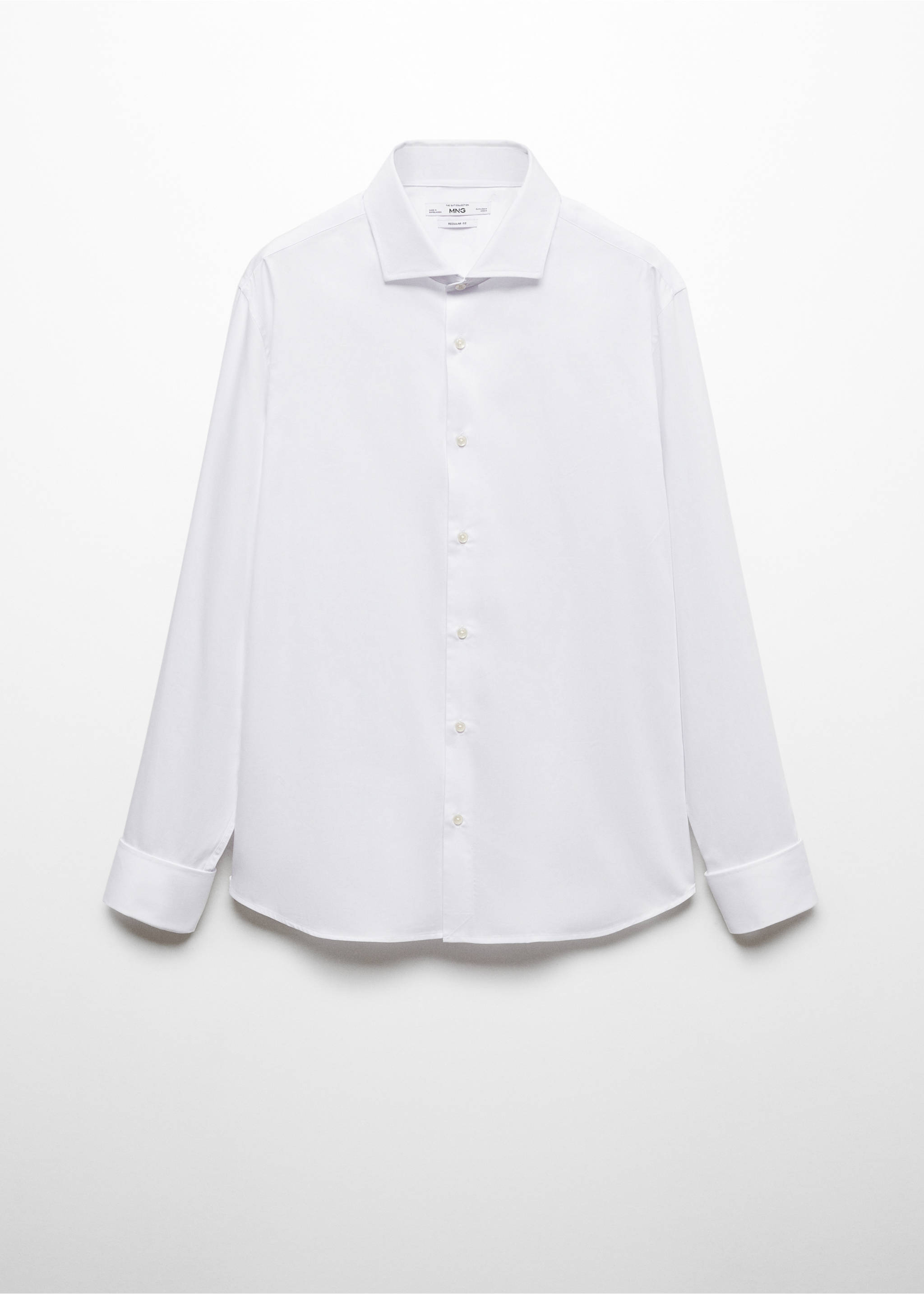 Regular-fit suit shirt with cufflinks - Article without model, White. Ref: 67070623-00.