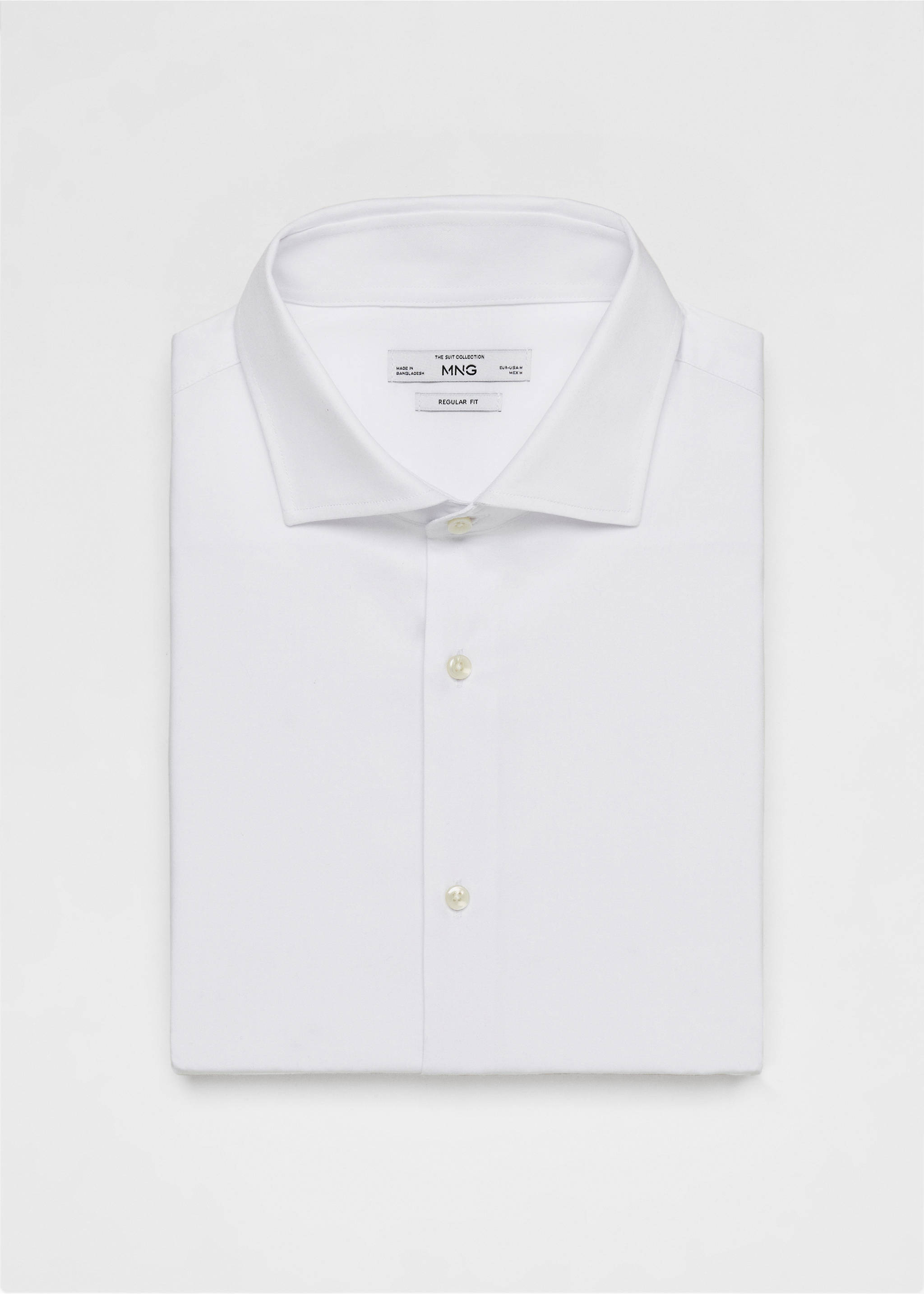 Regular-fit suit shirt with cufflinks - Details of the article 8, White. Ref: 67070623-00.