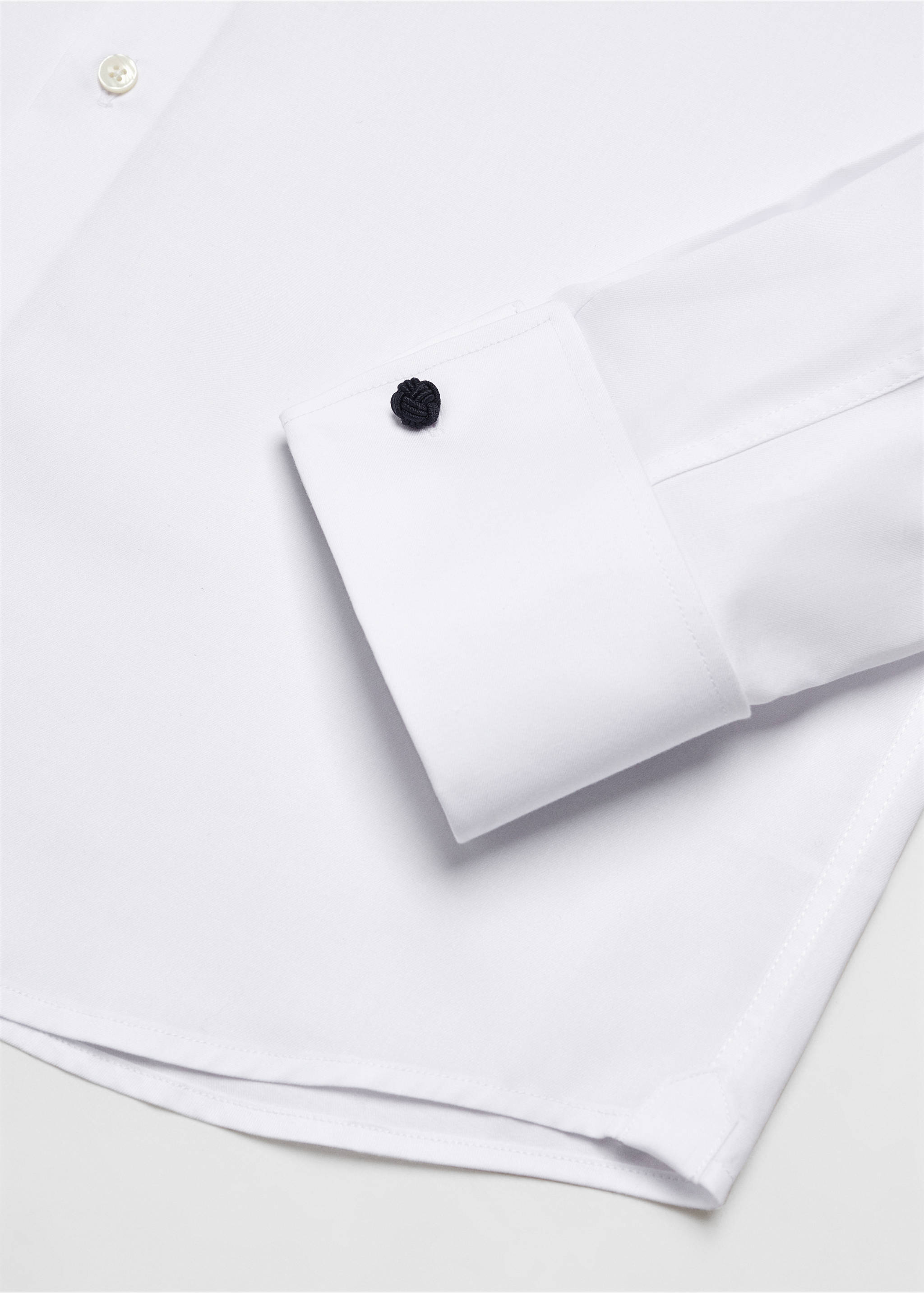Regular-fit suit shirt with cufflinks - Details of the article 0, White. Ref: 67070623-00.
