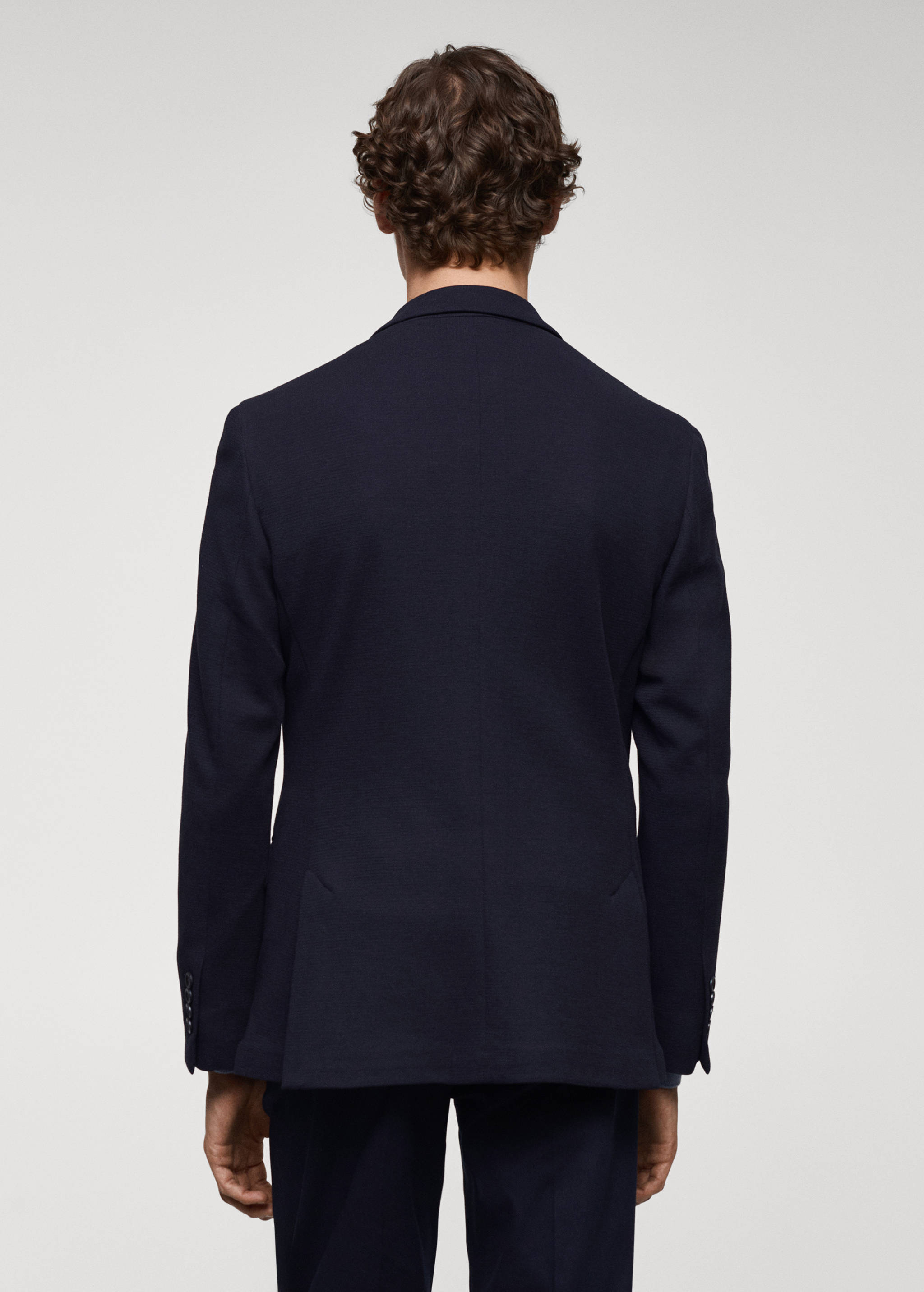 Structured slim fit cotton blazer - Reverse of the article