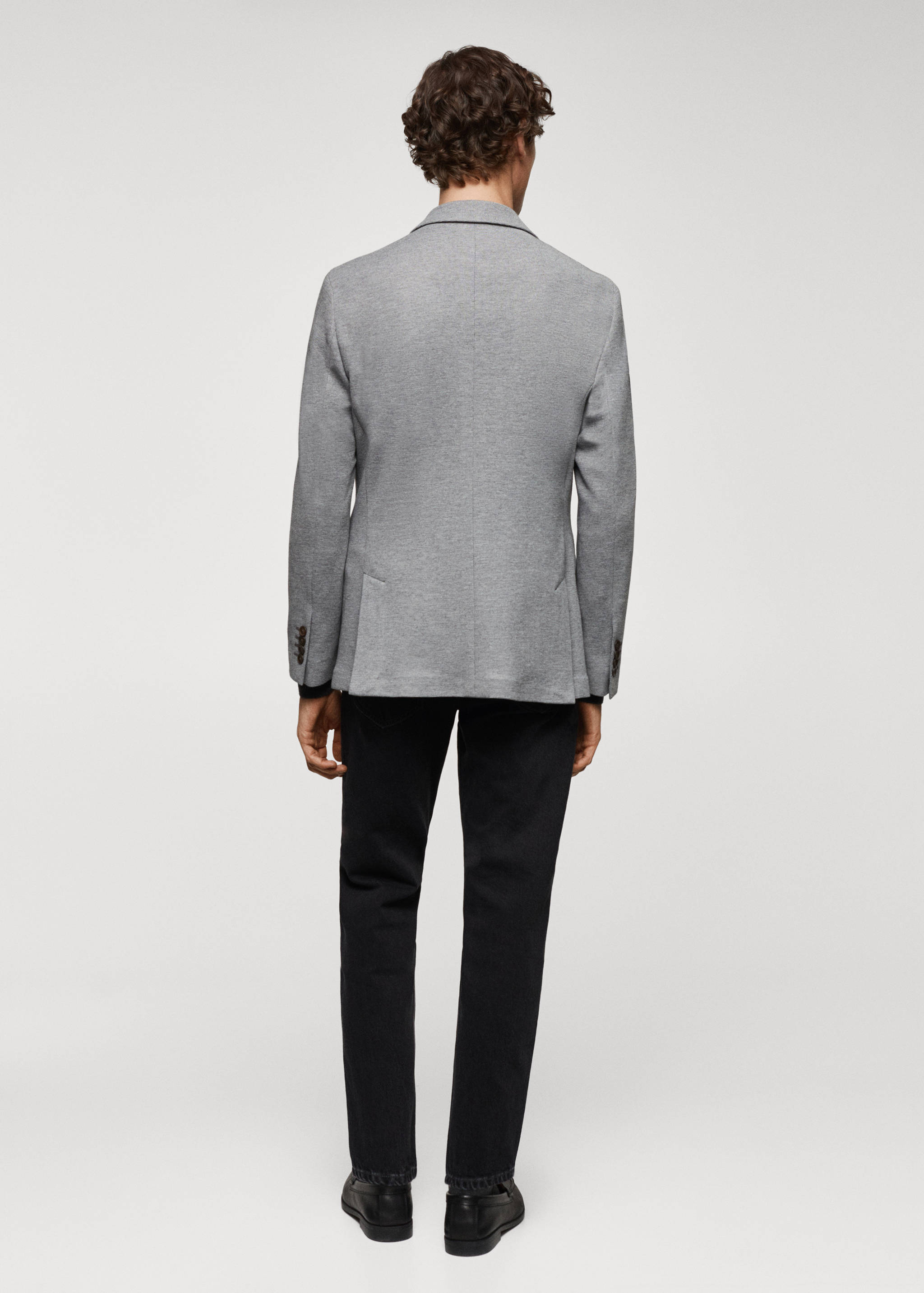Structured slim fit cotton blazer - Reverse of the article