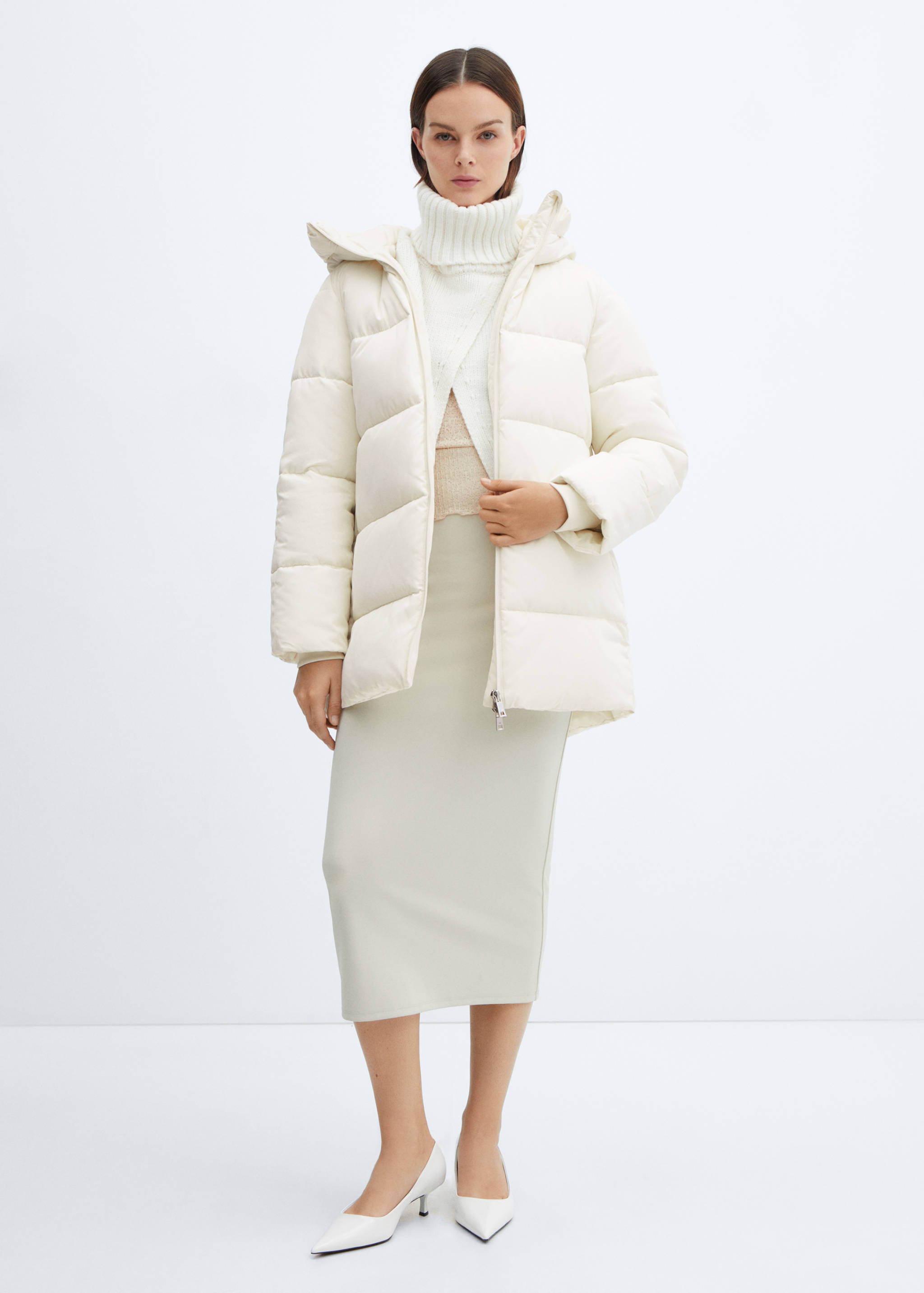 Hood puffer coat - General plane