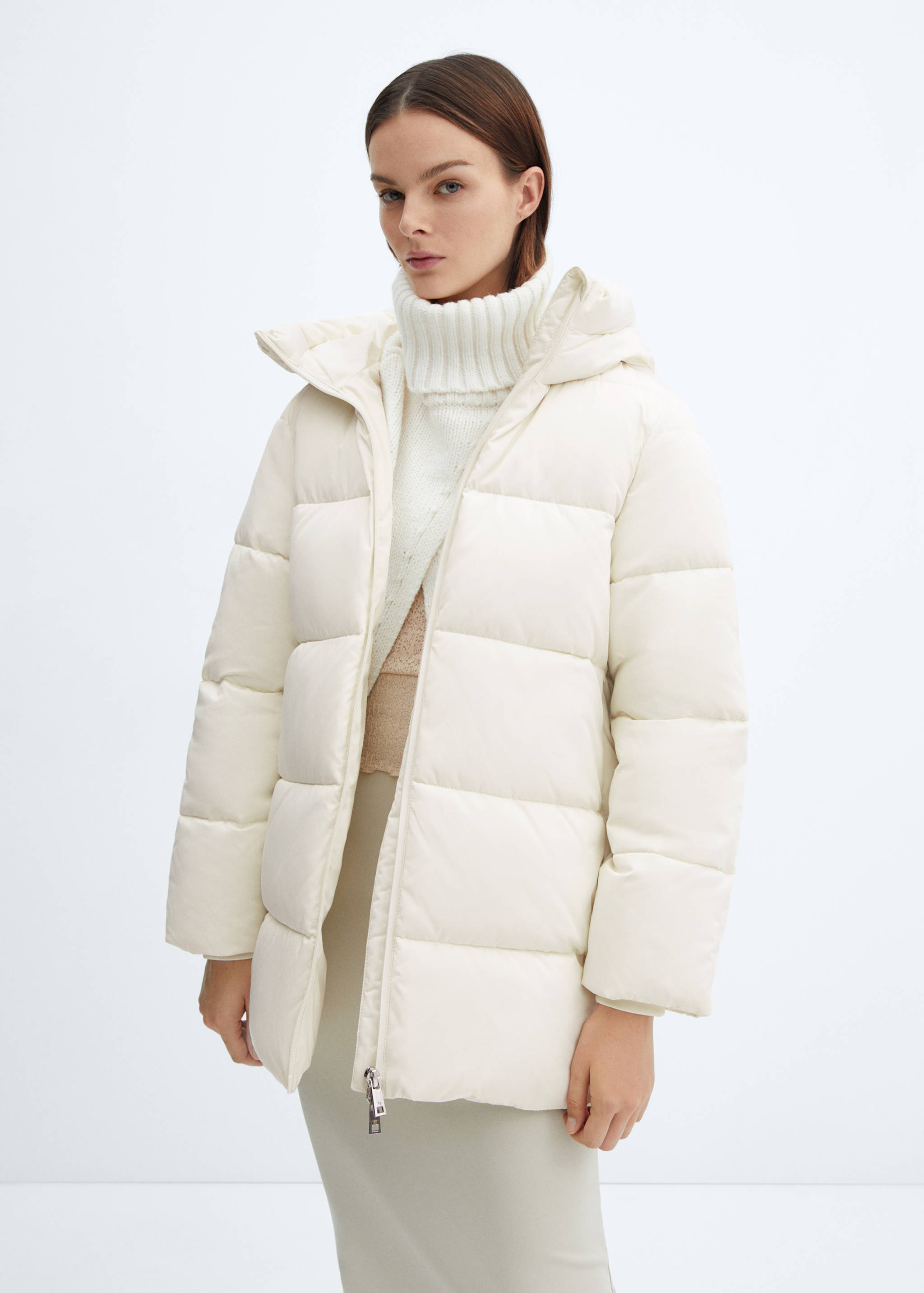 Hood puffer coat - Medium plane