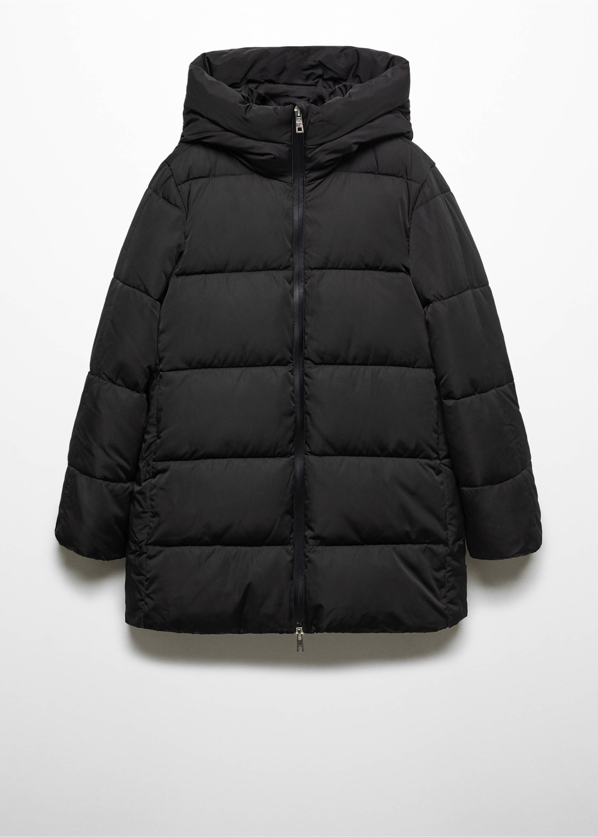 Hood puffer coat - Article without model, Black. Ref: 67070640-00.