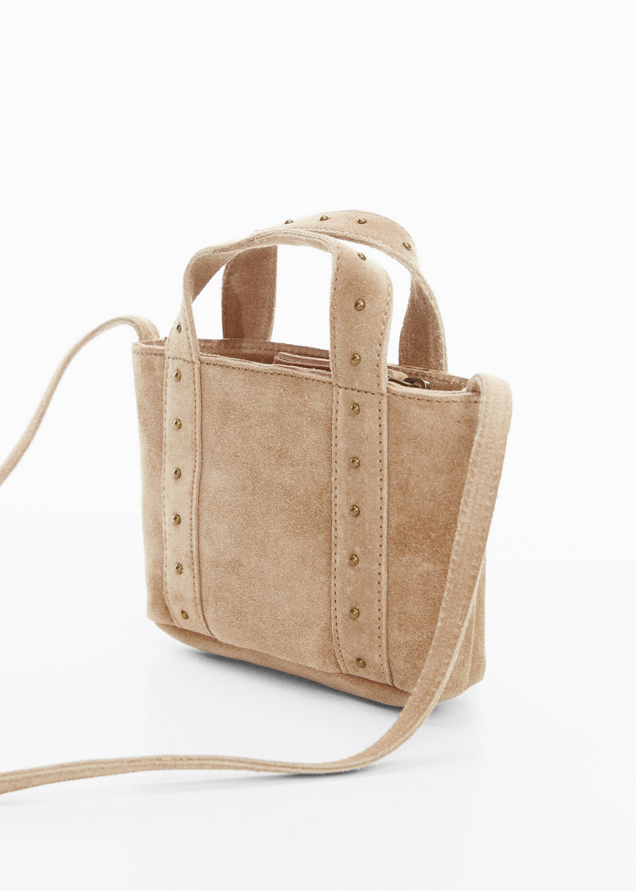 Leather mini shopper bag - Details of the article 1, Sand. Ref: 67070641-00.