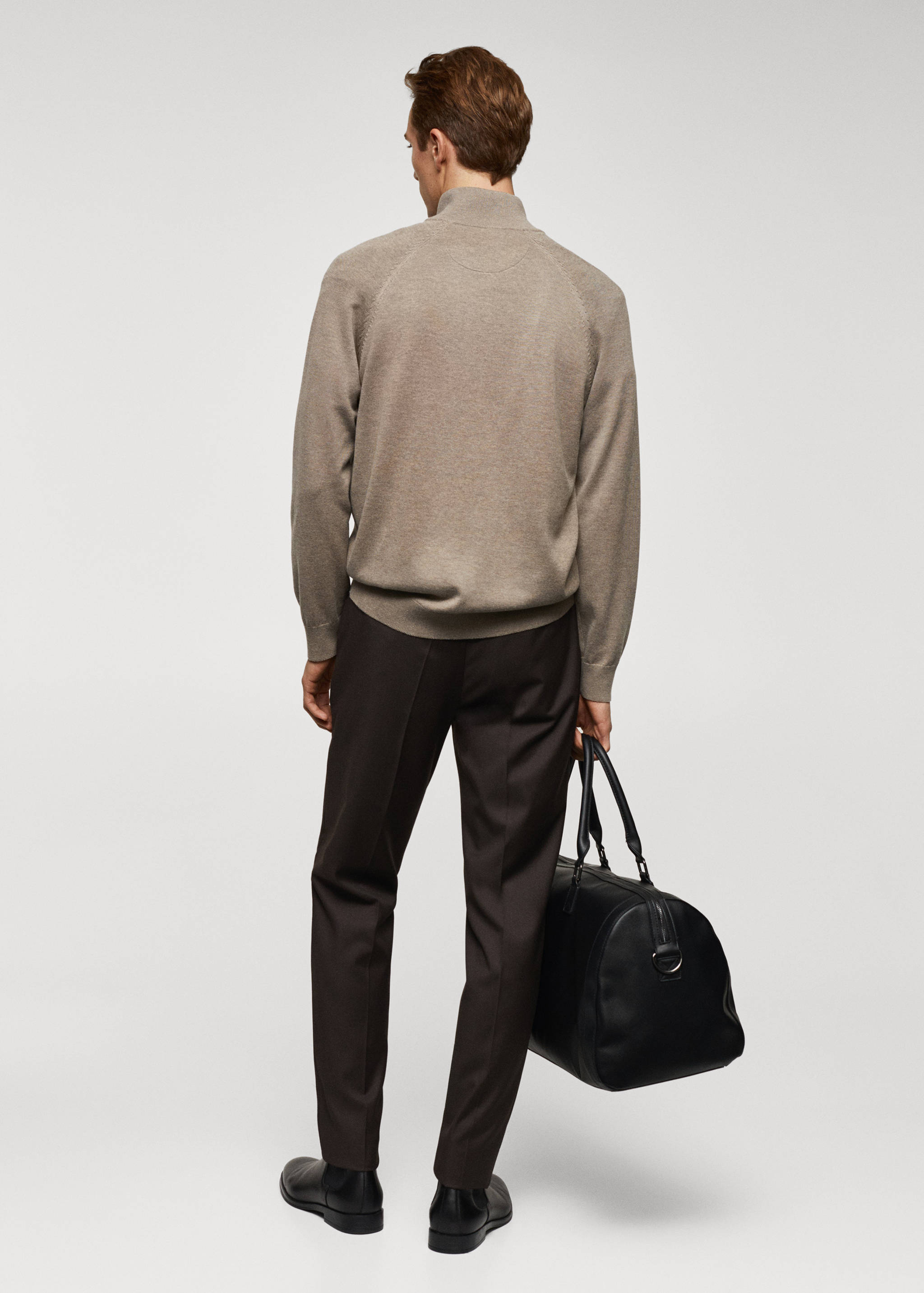 Baumwollstrickjacke mit Zipper - Rückseite des Artikels