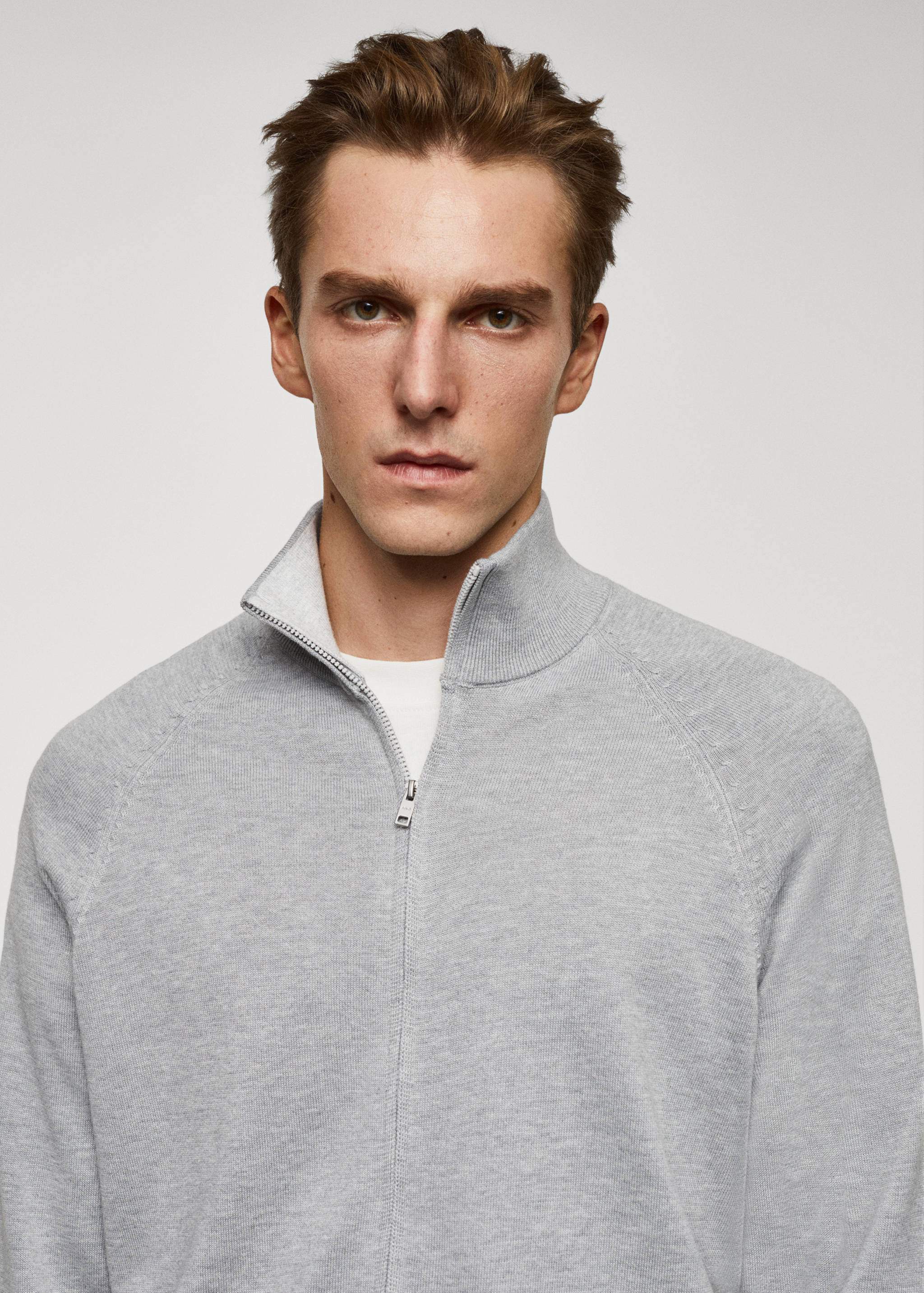 Baumwollstrickjacke mit Zipper - Detail des Artikels 1