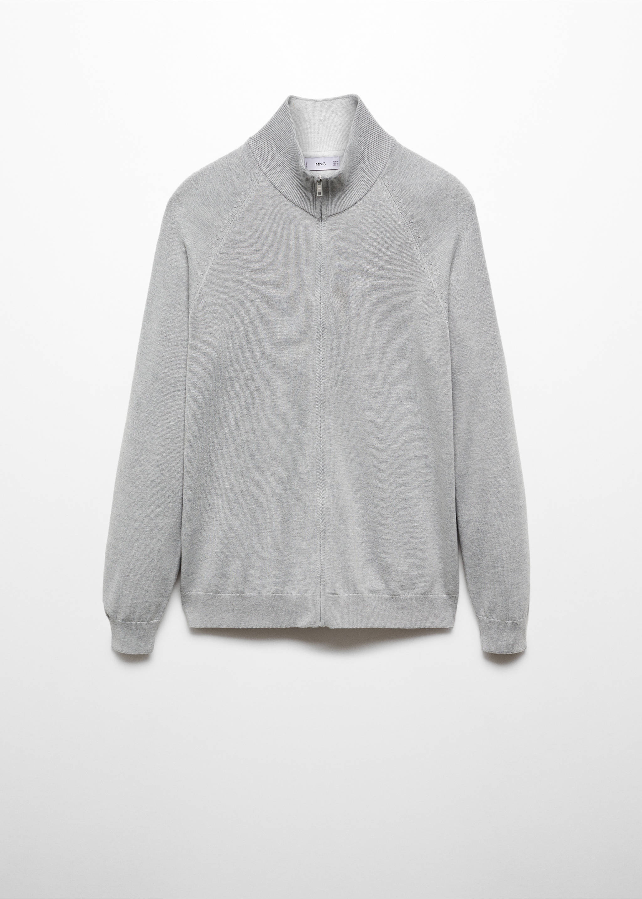 Cardigan coton zippé - Article sans modèle, Gris. Ref: 67070645-00.