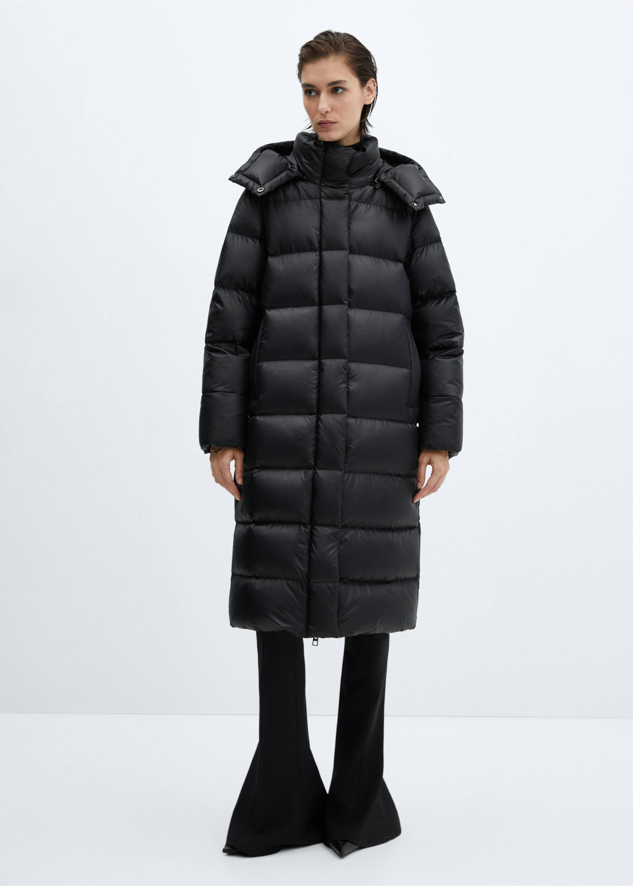 Long puffer down anorak - General plane, Black. Ref: 67070647-00.