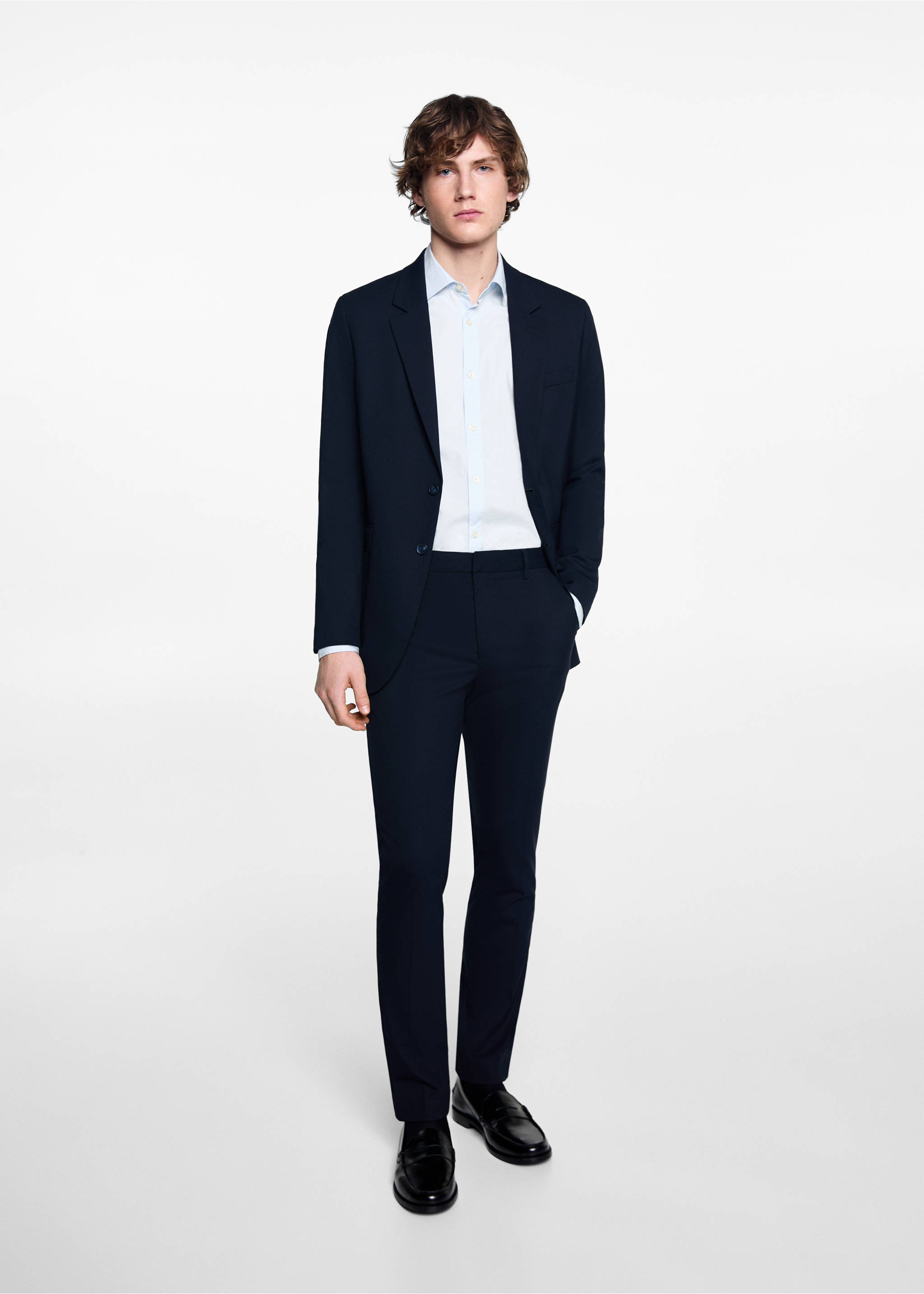 Slim-fit suit jacket - General plane, Dark Navy. Ref: 67070648-00.