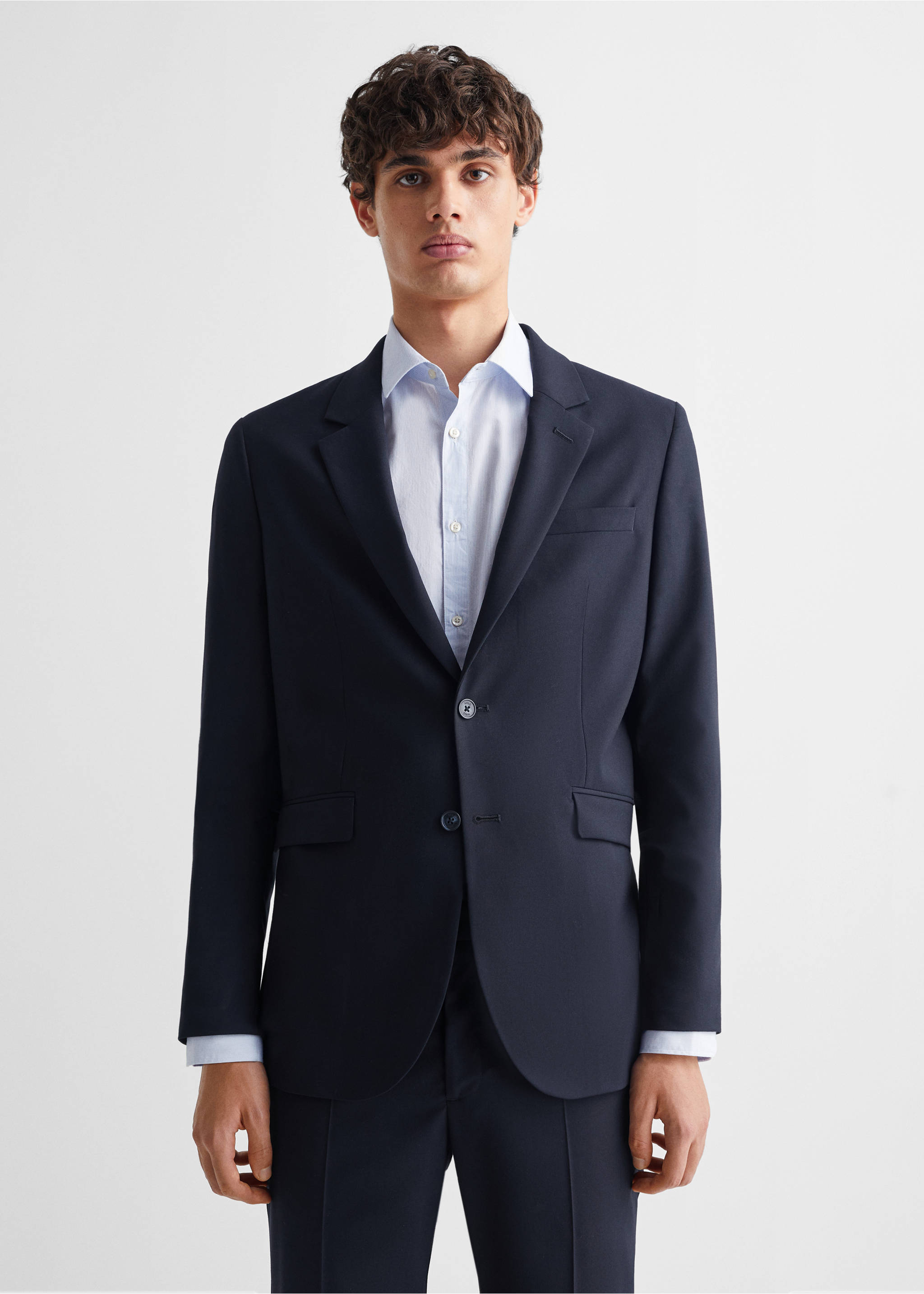 Slim-fit suit jacket - Medium plane, Dark Navy. Ref: 67070648-00.