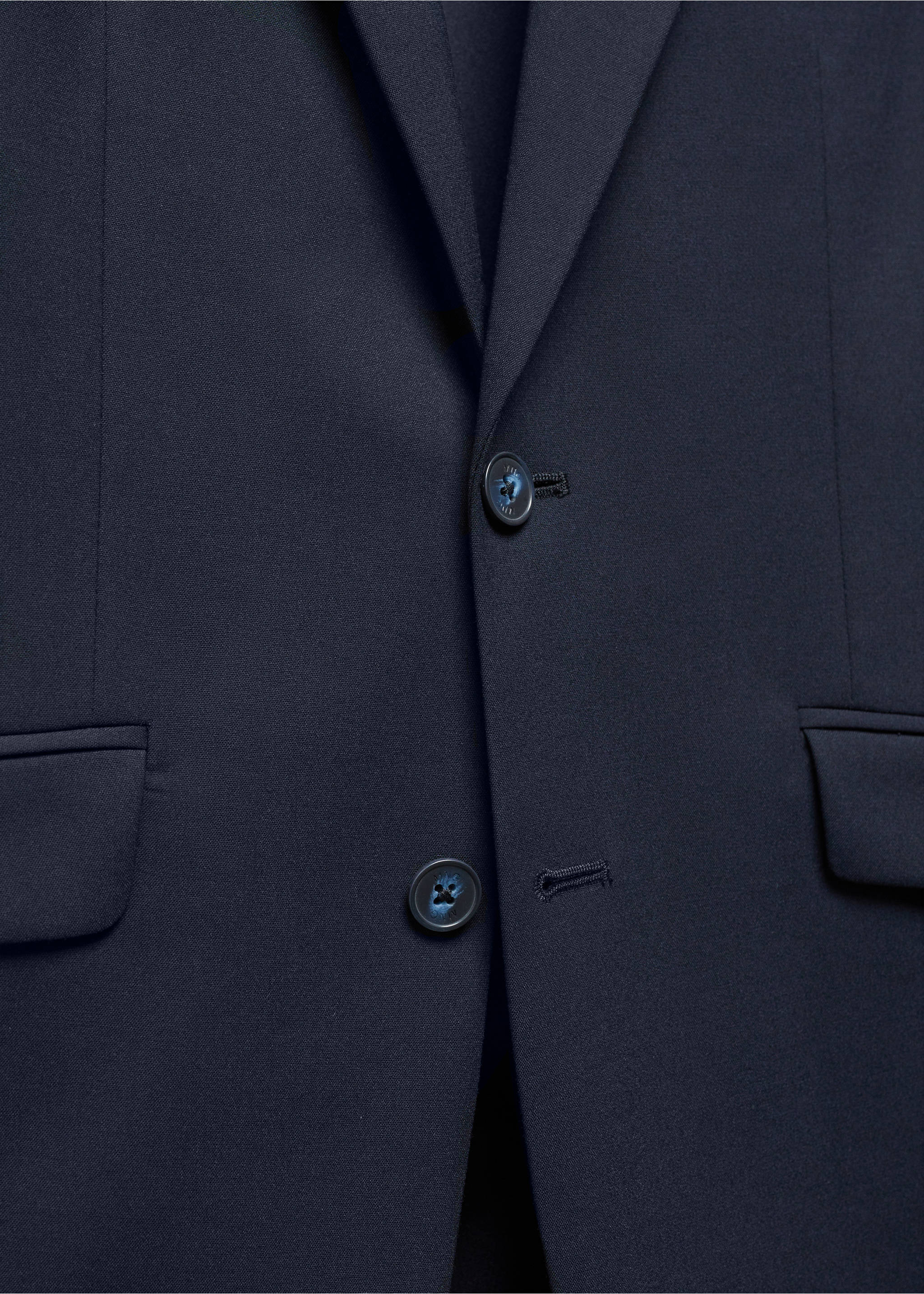 Slim-fit suit jacket - Details of the article 8, Dark Navy. Ref: 67070648-00.
