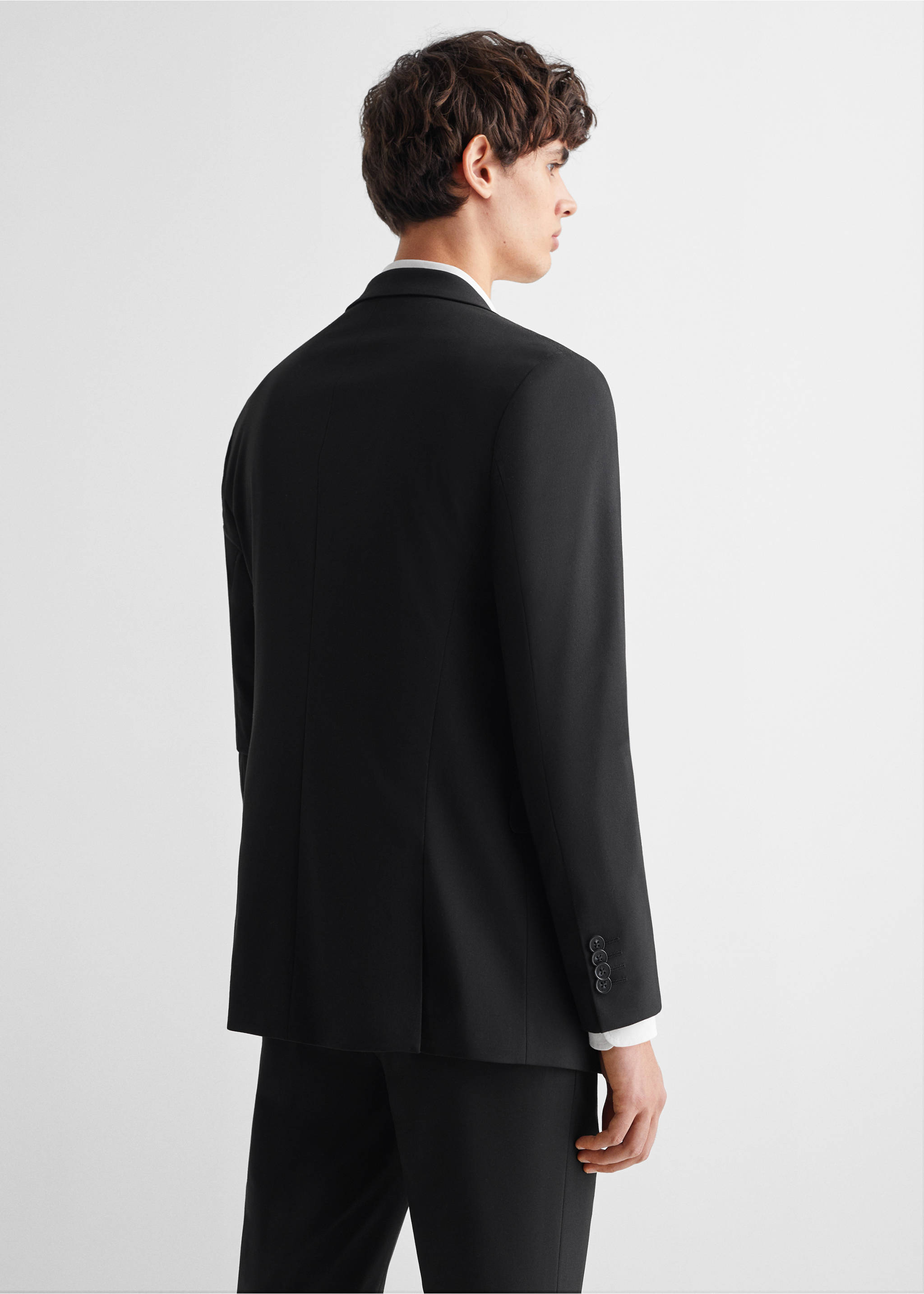 Slim Fit-Anzugjacke - Rückseite des Artikels, Schwarz. Ref: 67070648-00.