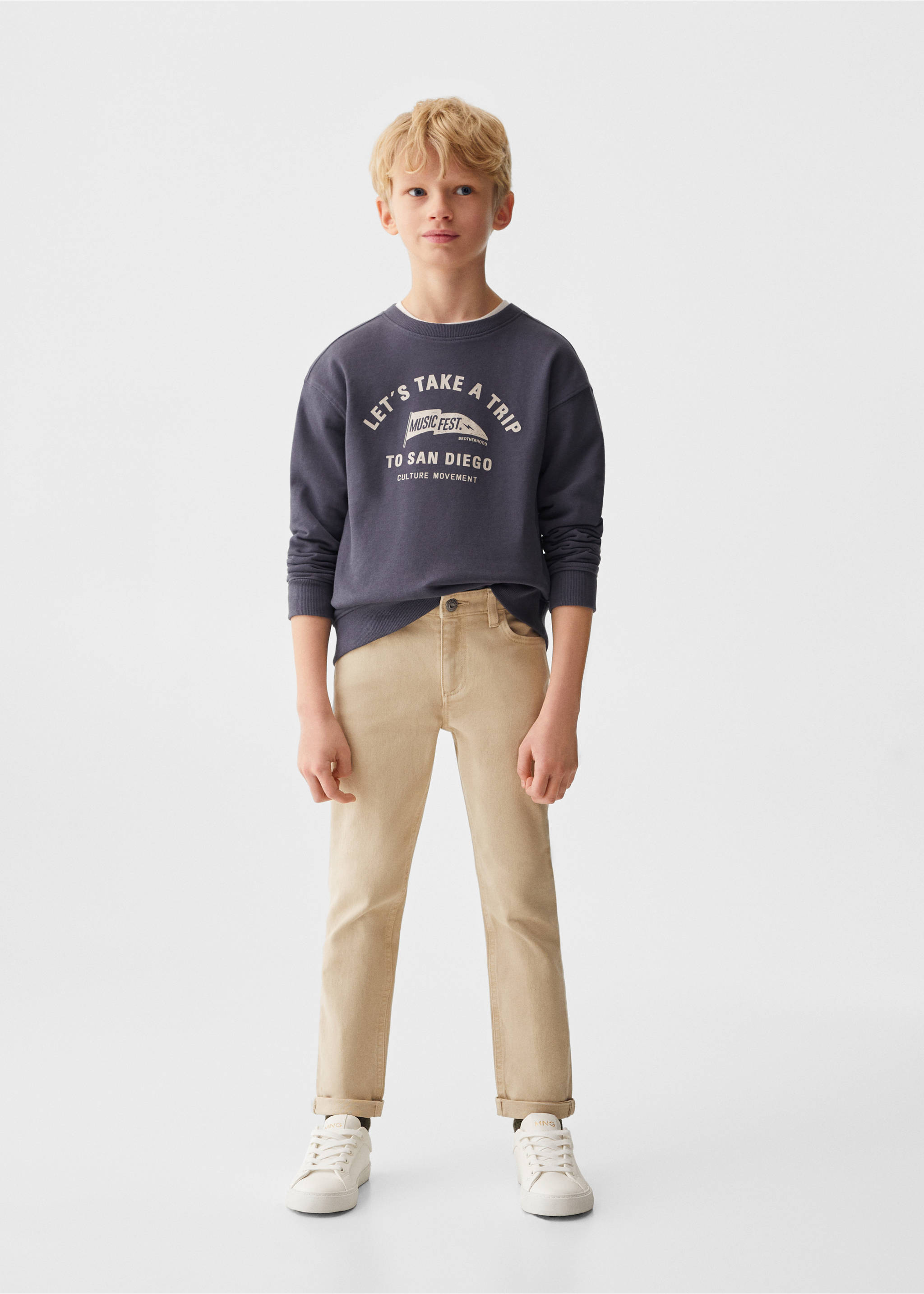 Message cotton sweatshirt - General plane, Charcoal. Ref: 67070655-00.