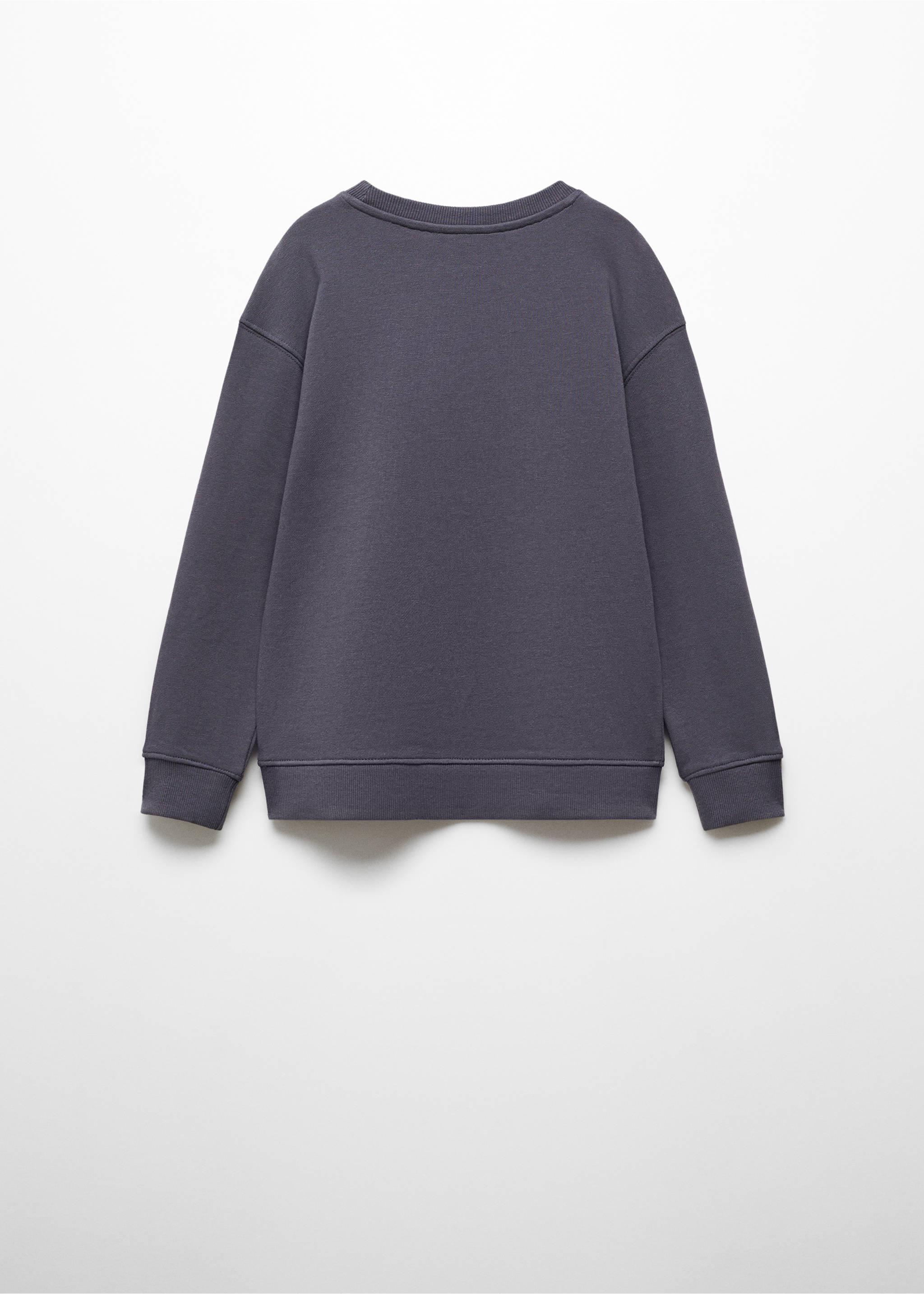 Message cotton sweatshirt - Reverse of the article, Charcoal. Ref: 67070655-00.